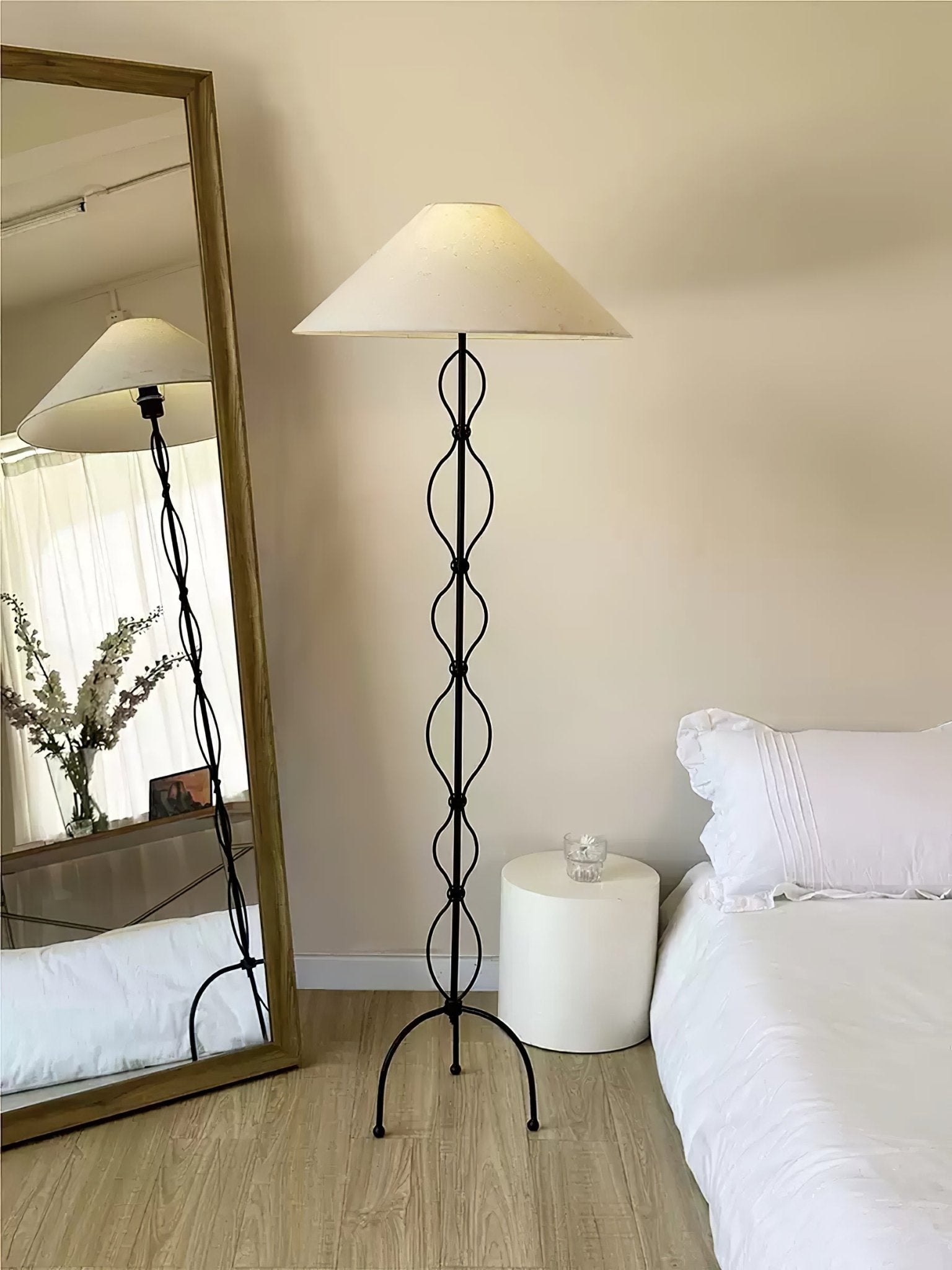 Clean-Lined Iron Twist Floor Light, Floor Lamp, detail 6