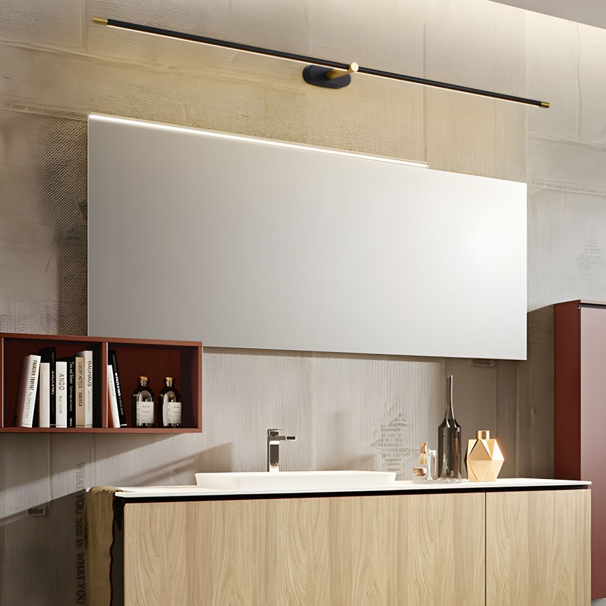 Minimalist Linear Rechargeable Wall Lamp Vanity Light