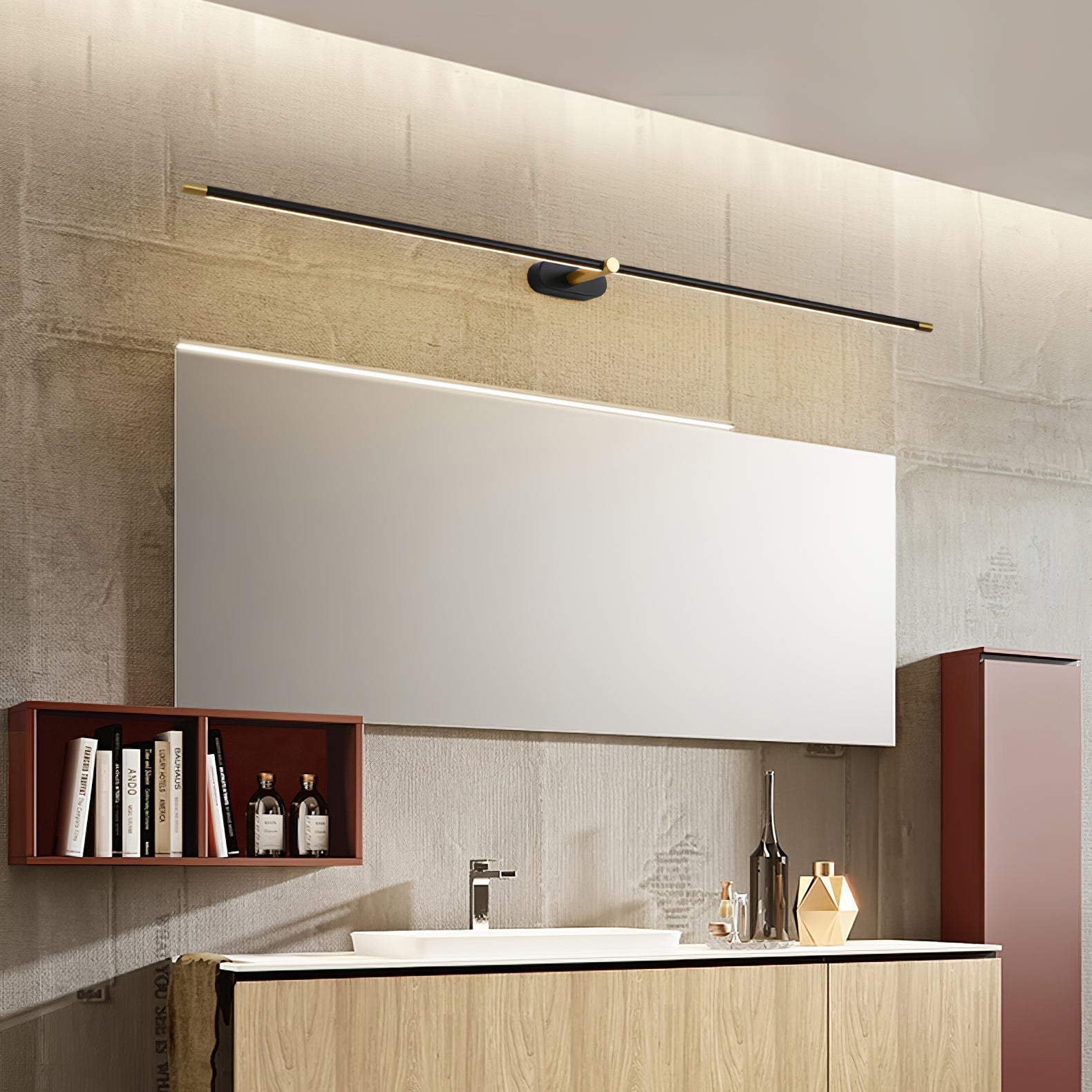 Minimalist Linear Rechargeable Wall Lamp Vanity Light