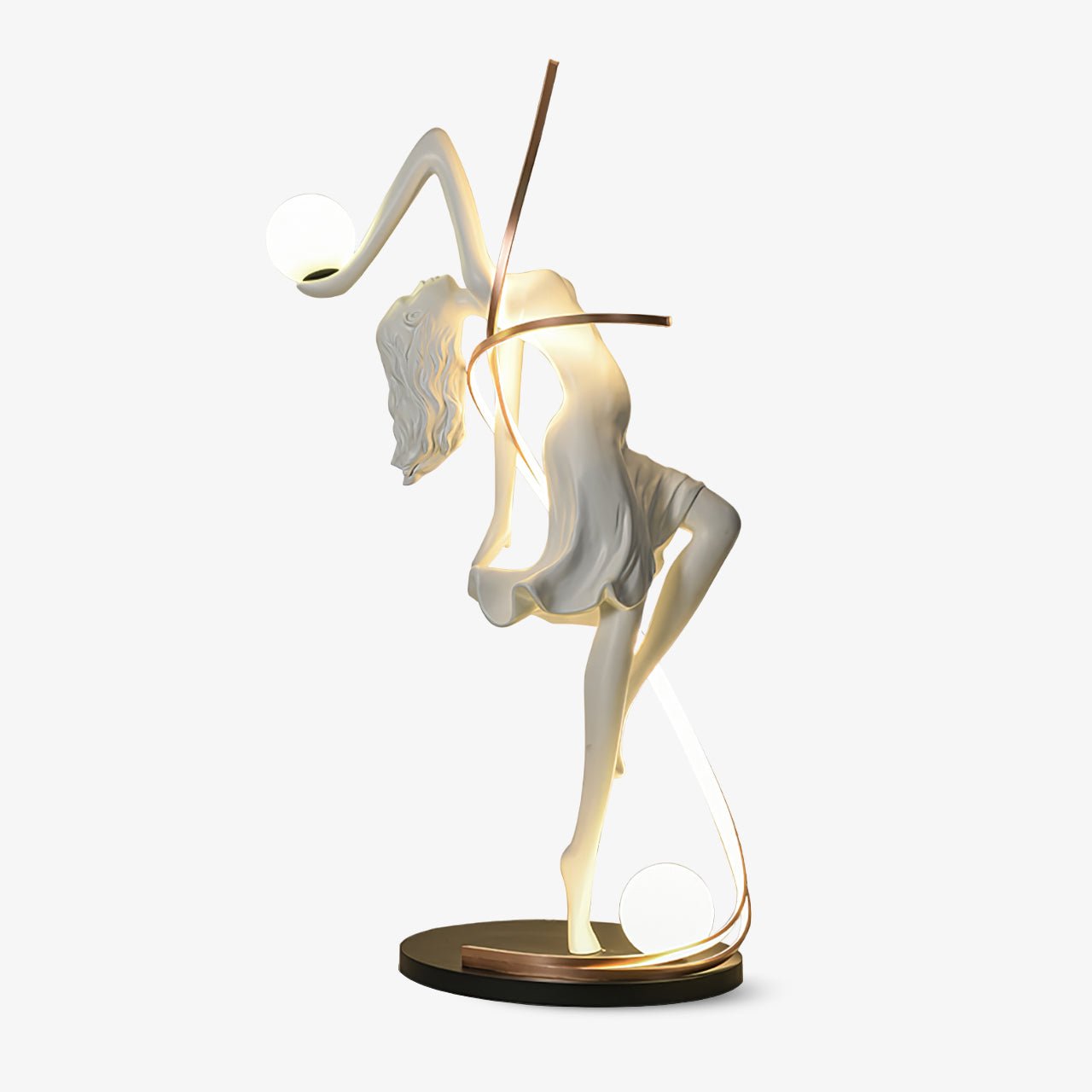 Misha Goddess Statue Floor Lamp floor lamp in glass, metal, iron | Tianguang Select
