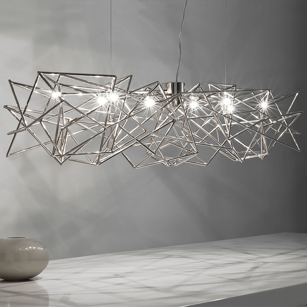Modern Silver Geometric Chandelier