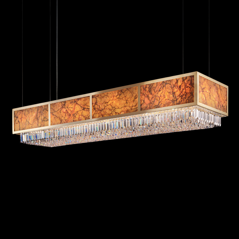 Italian Designer Crystal and Marble Chandelier