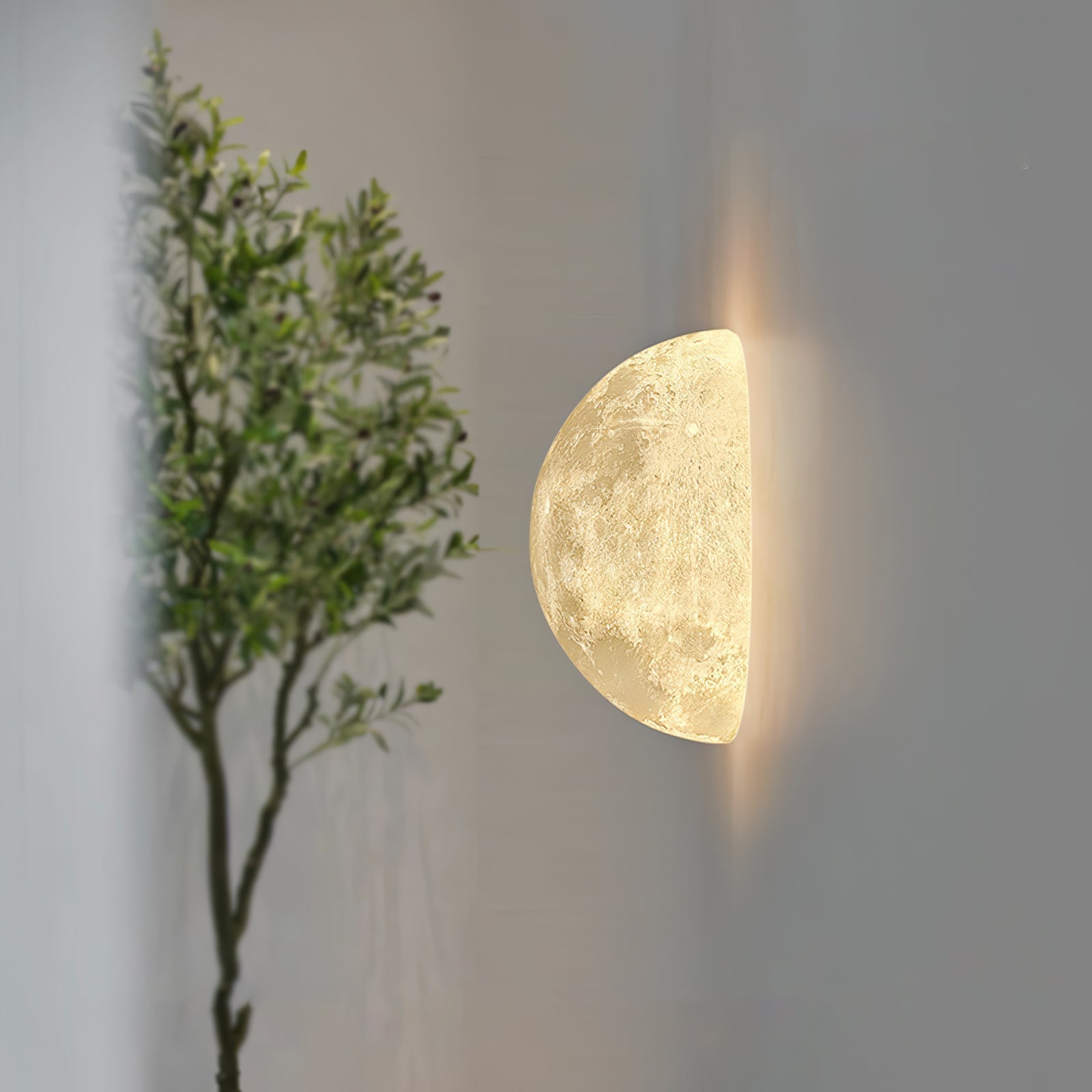 Moon 3D Wall Light - Dia 20cm x H 10cm 3D Printing PLA, Hardwired Wall Sconce, detail 11