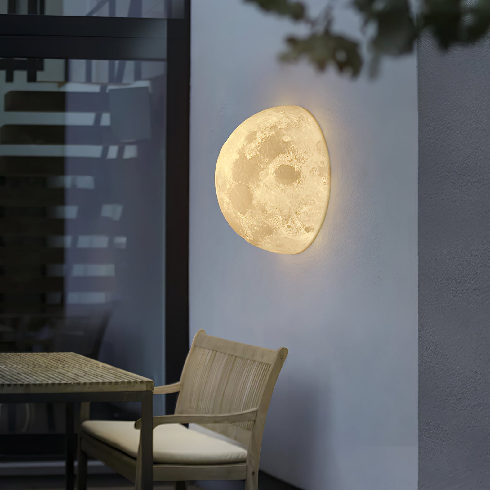 Moon 3D Wall Light - Dia 20cm x H 10cm 3D Printing PLA, Hardwired Wall Sconce, detail 12