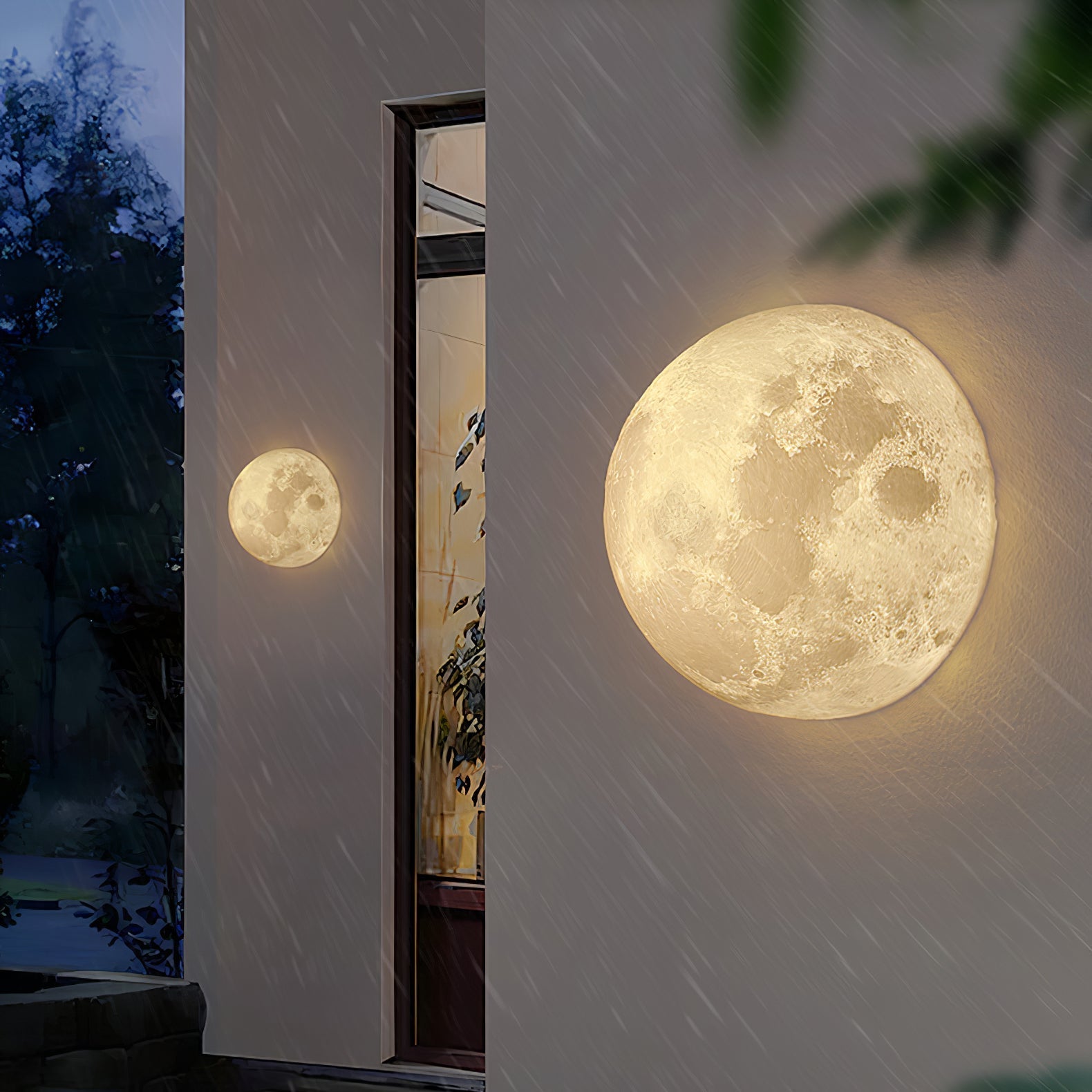 Moon 3D Wall Light - ∅ 5.9″ x H 5.9″ 3D Printing PLA, Hardwired Wall Sconce, detail 35