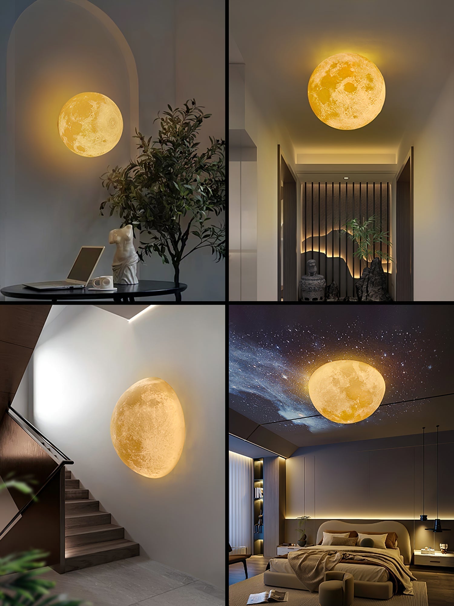 Moon 3D Wall Light - ∅ 5.9″ x H 5.9″ 3D Printing PLA, Hardwired Wall Sconce, detail 33