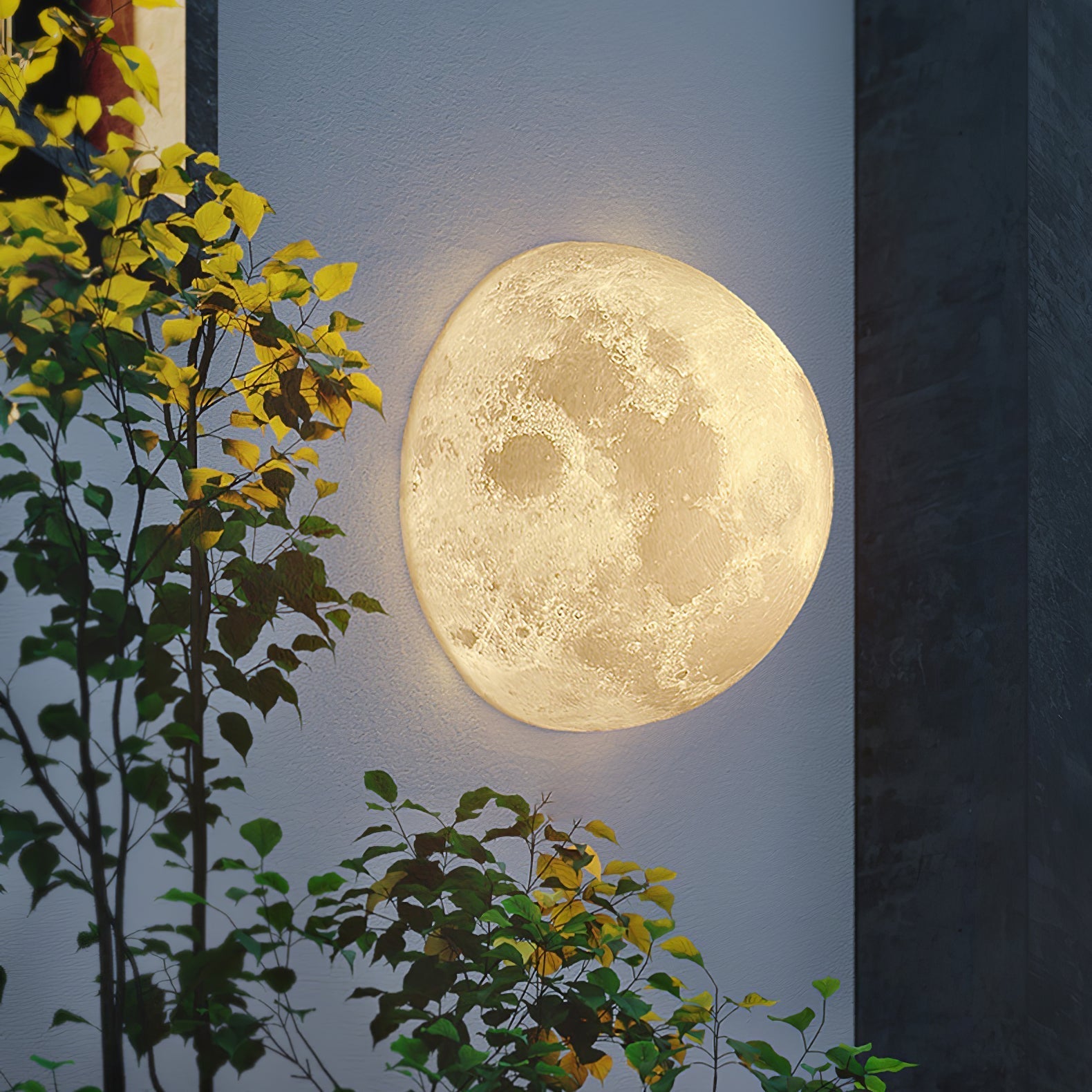 Moon 3D Wall Light - Dia 20cm x H 10cm 3D Printing PLA, Hardwired Wall Sconce, detail 7