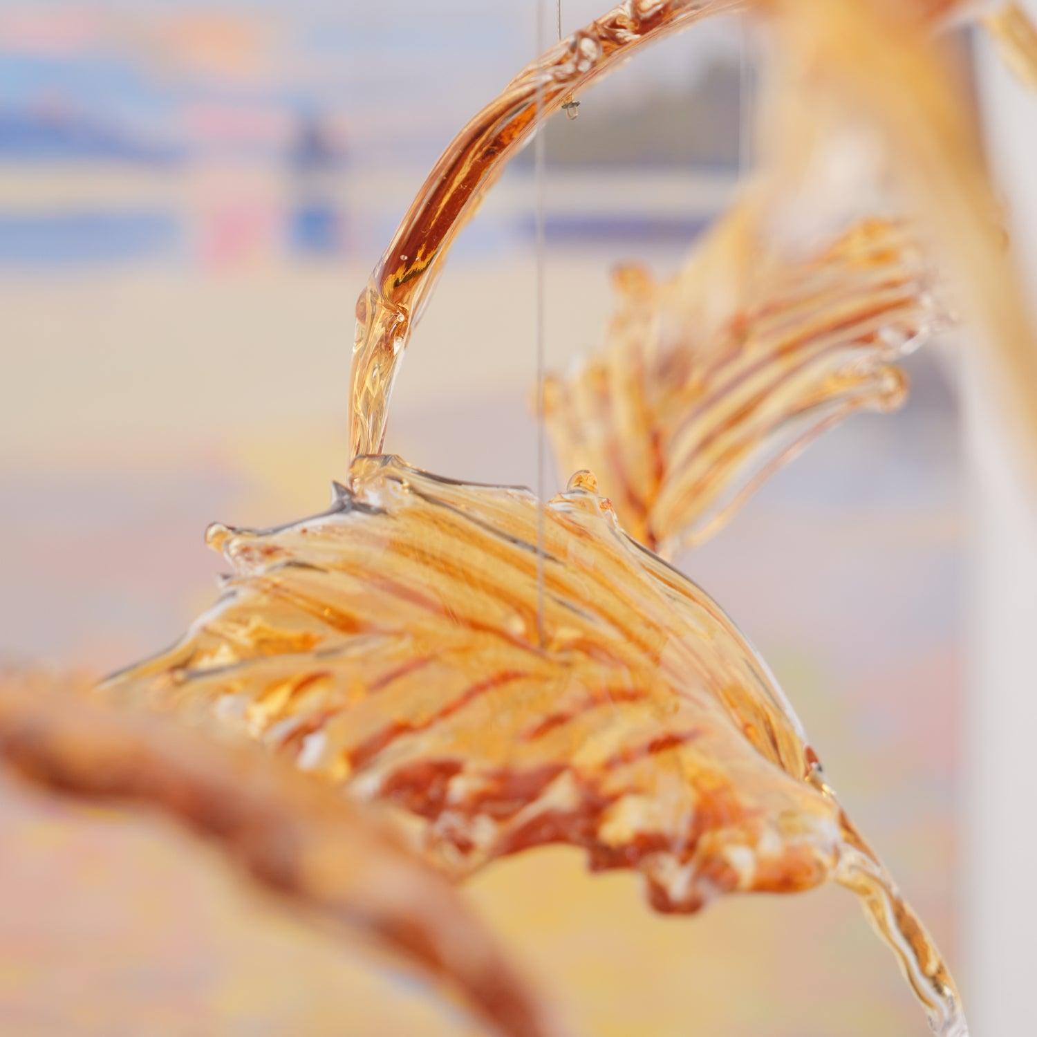Multicolor Crystal Maple Leaf Electrolier Chandelier