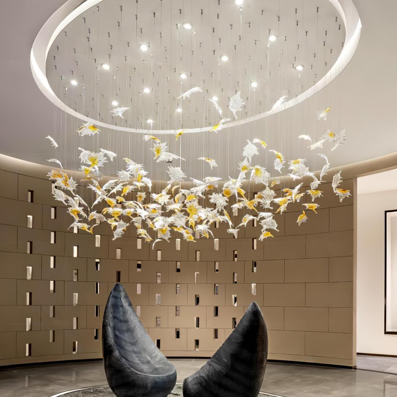 Multicolor Crystal Maple Leaf Electrolier Chandelier