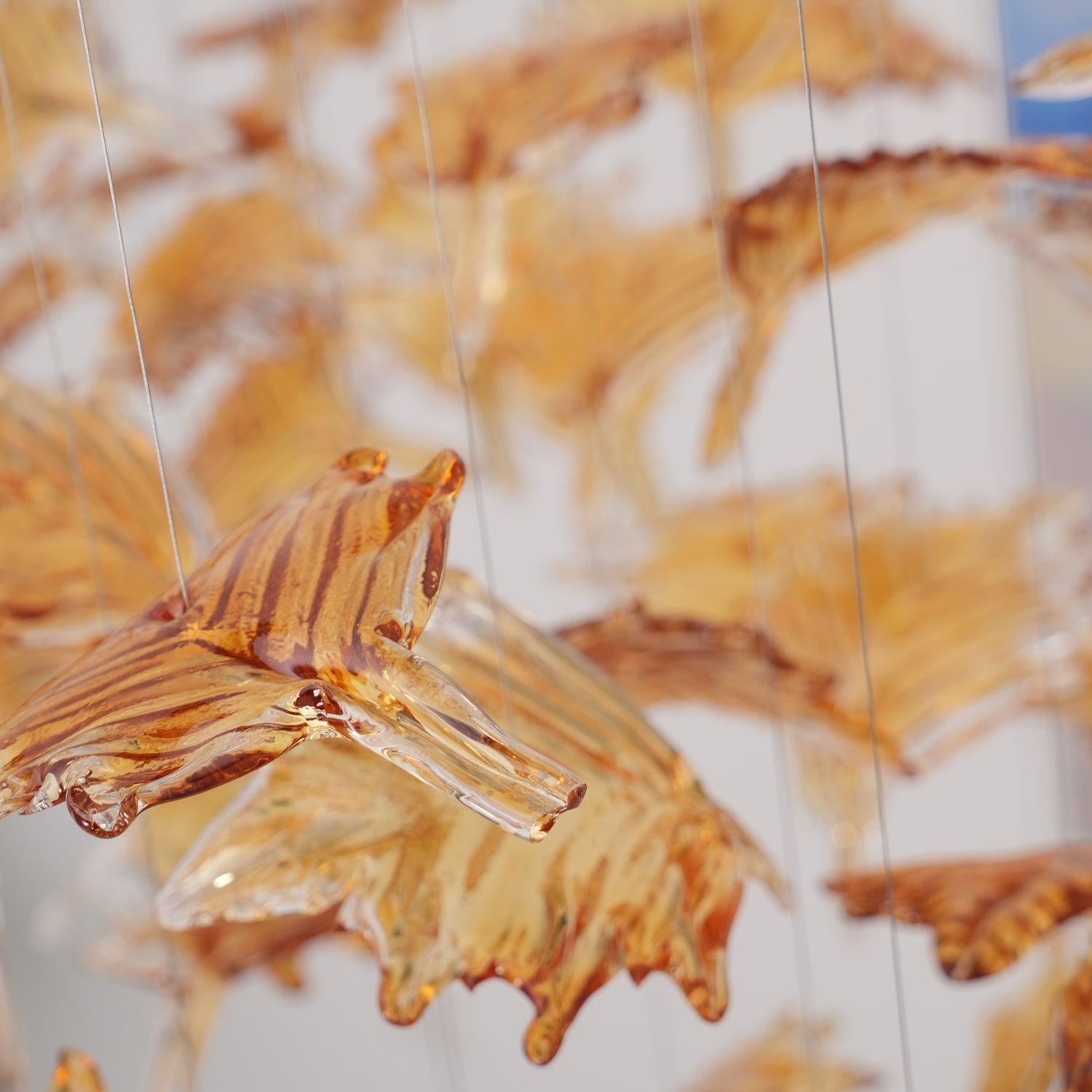 Multicolor Crystal Maple Leaf Electrolier Chandelier