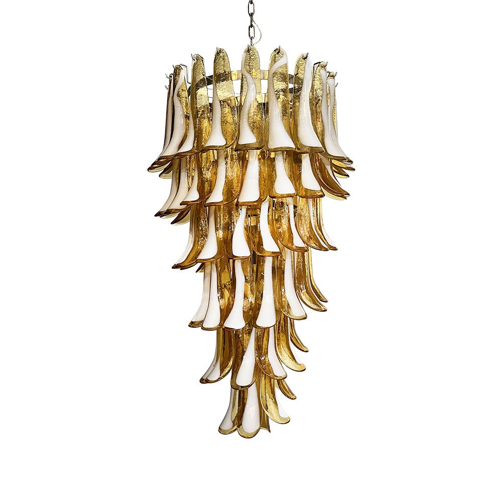 Murano Amber Petals Spiral Chandelier detail view 11