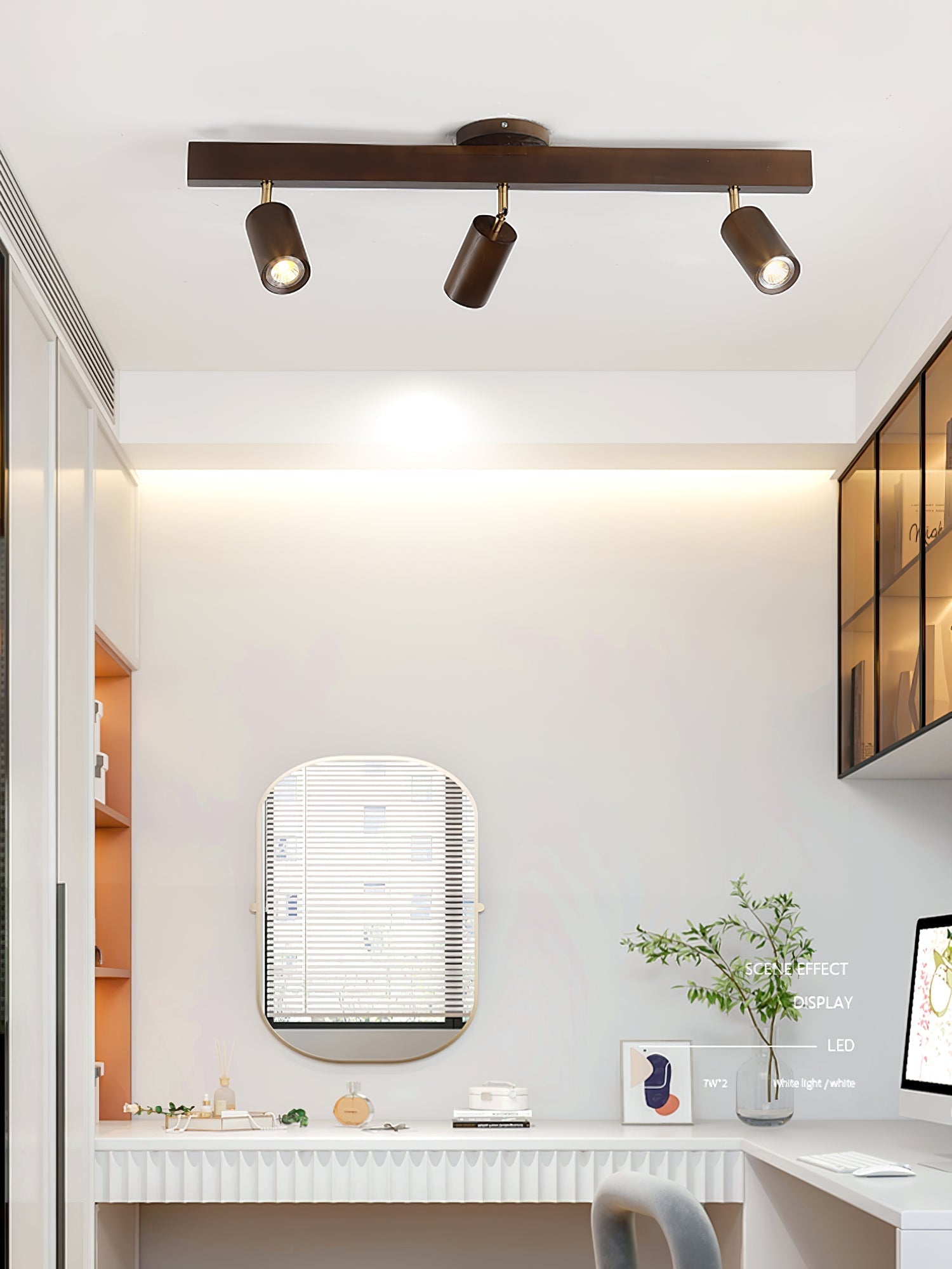 Natural Wood Beam Spotlight Light Wall Sconce