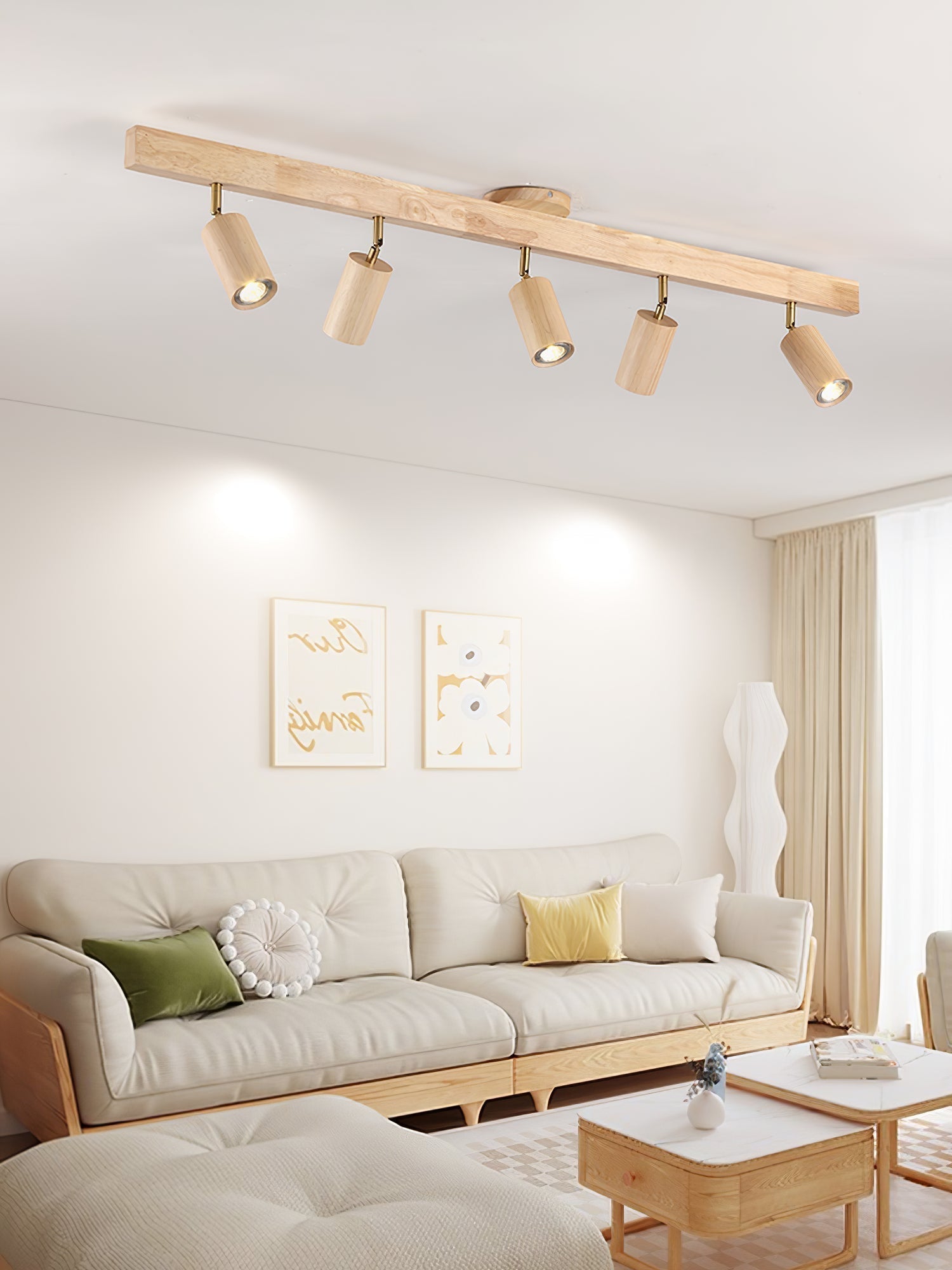 Natural Wood Beam Spotlight Light Wall Sconce