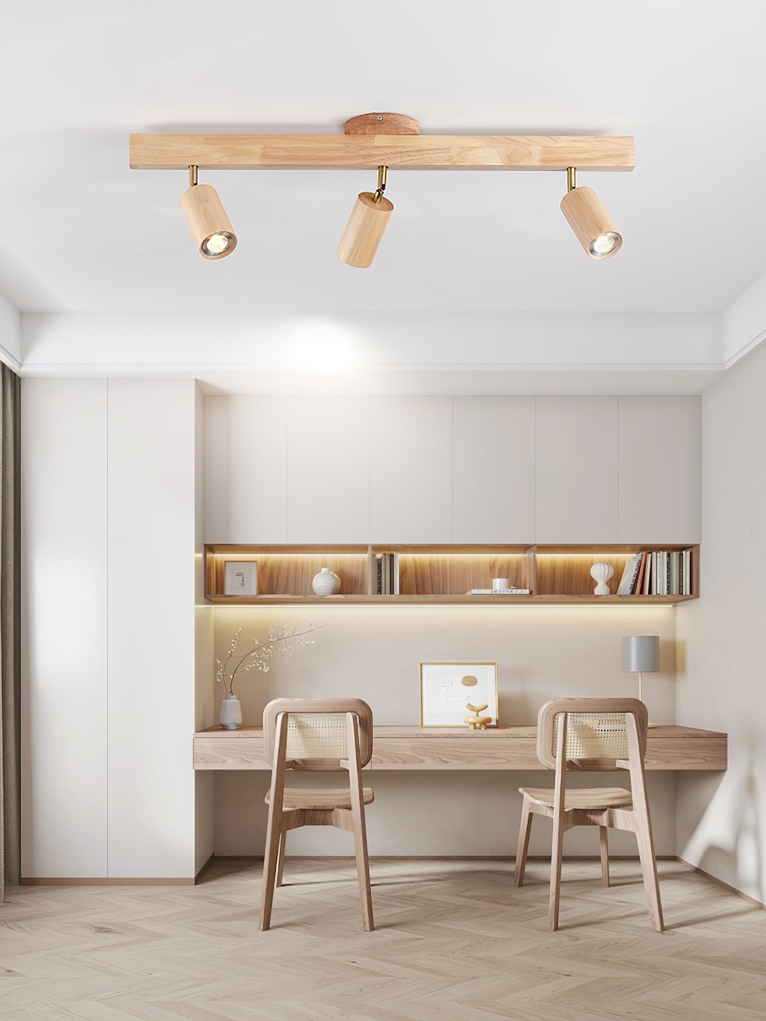 Natural Wood Beam Spotlight Light Wall Sconce
