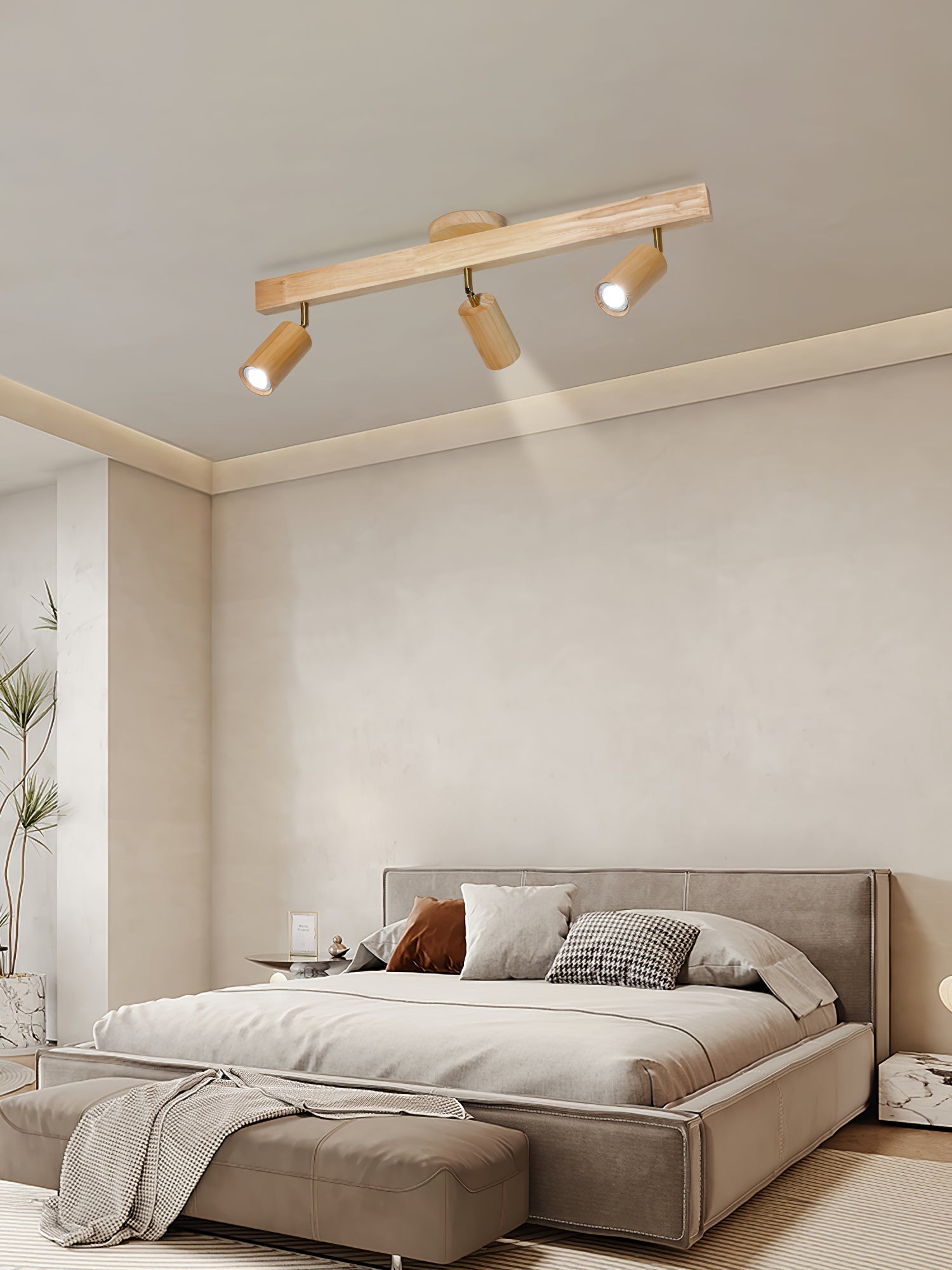 Natural Wood Beam Spotlight Light Wall Sconce