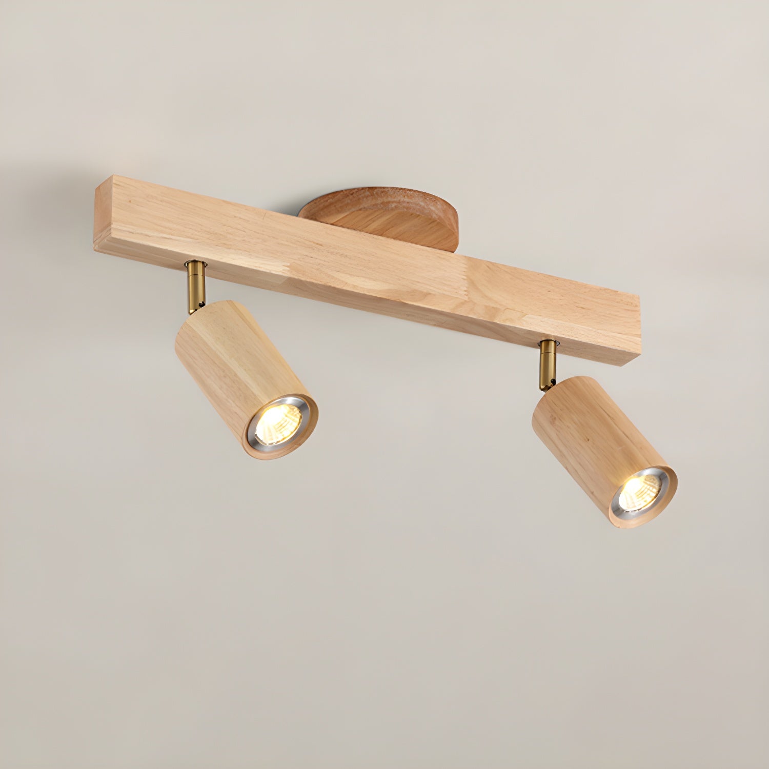Natural Wood Beam Spotlight Light Wall Sconce