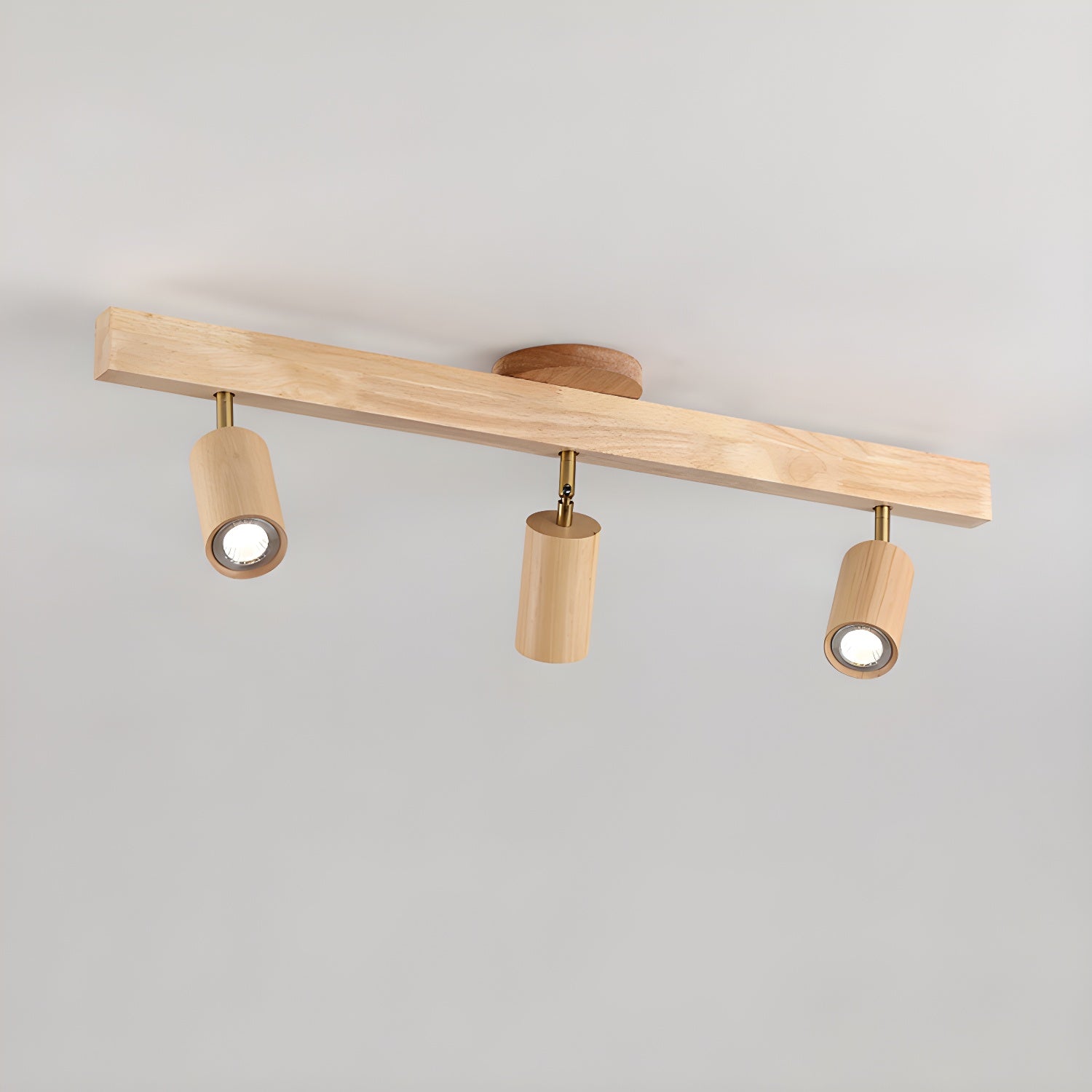 Natural Wood Beam Spotlight Light Wall Sconce