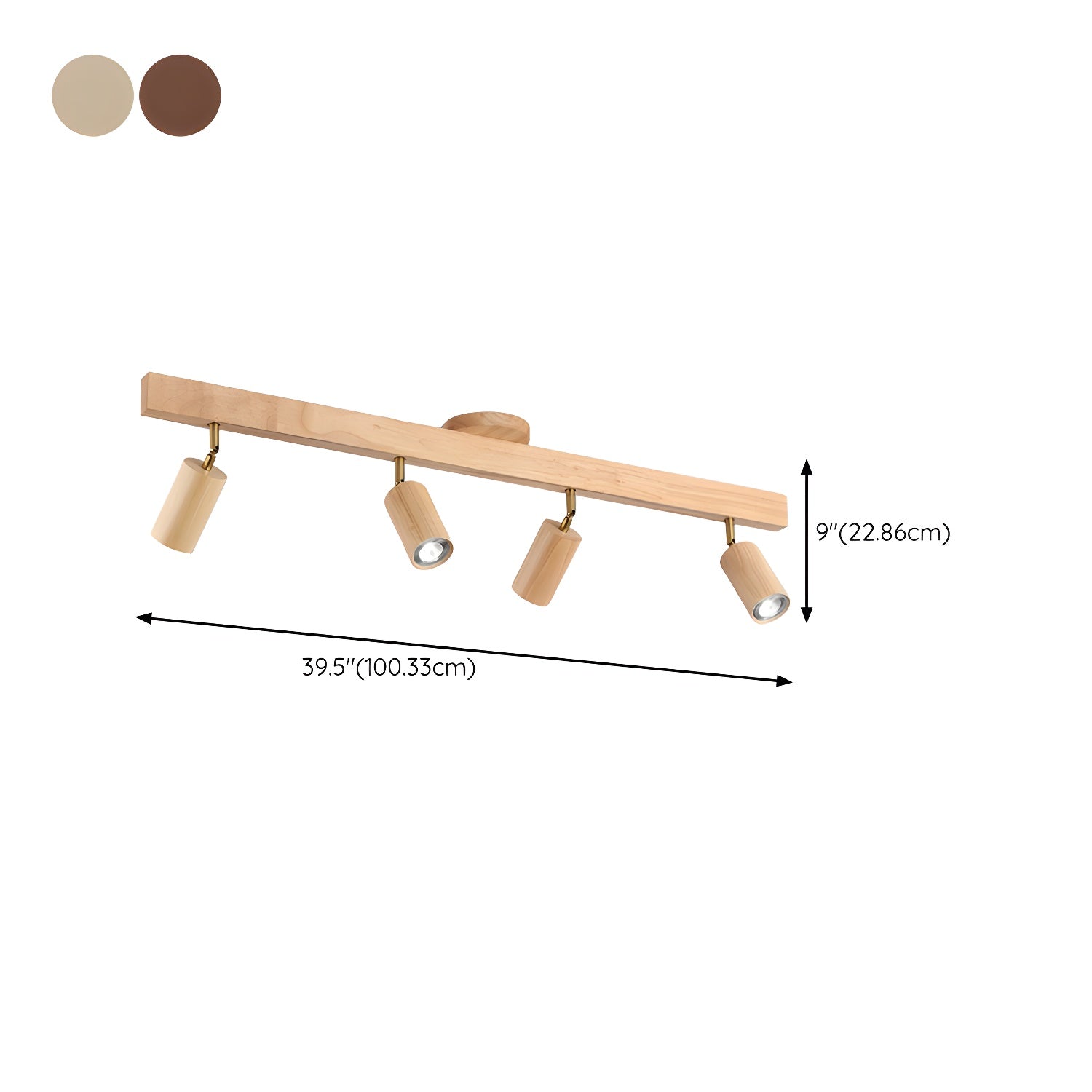 Natural Wood Beam Spotlight Light Wall Sconce
