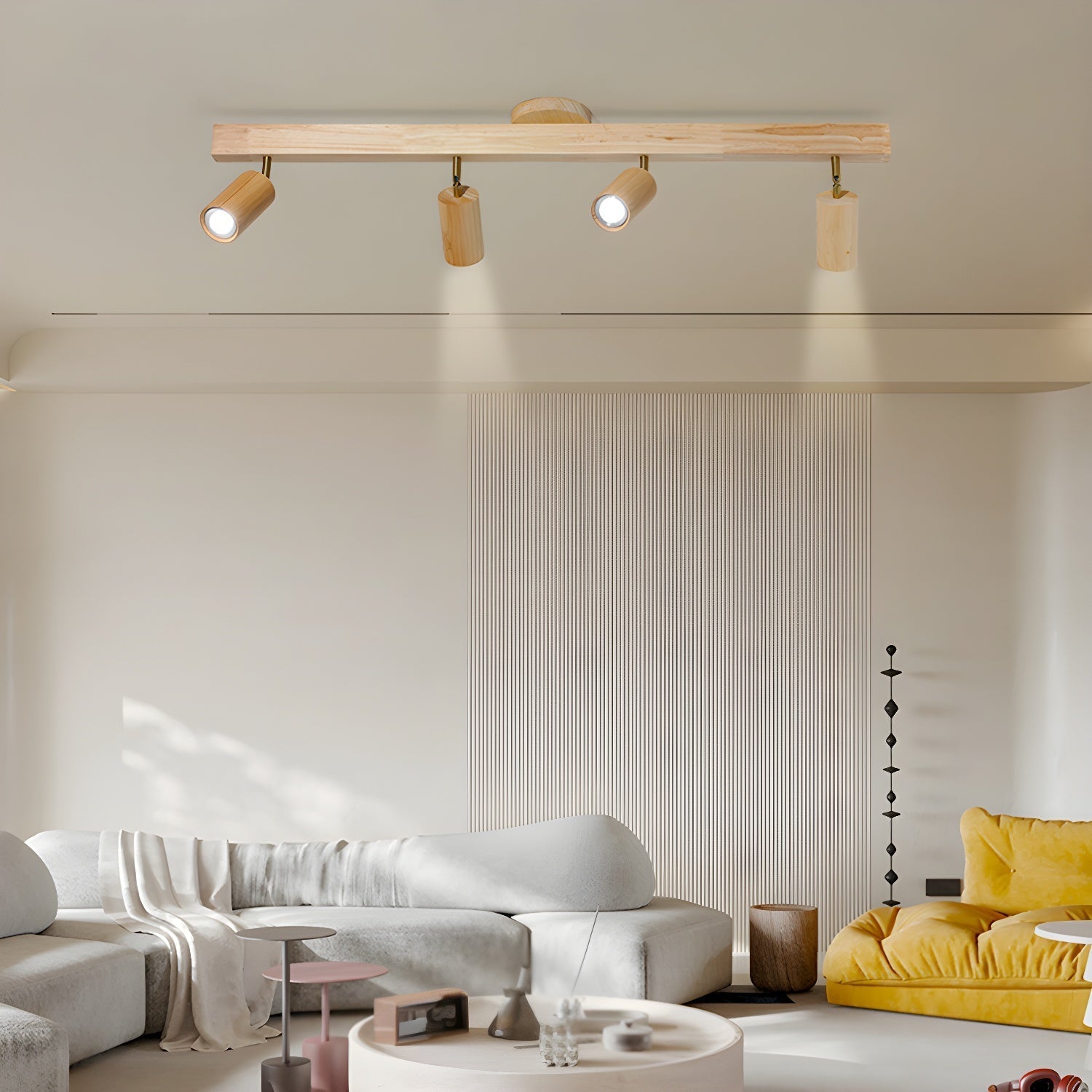 Natural Wood Beam Spotlight Light Wall Sconce