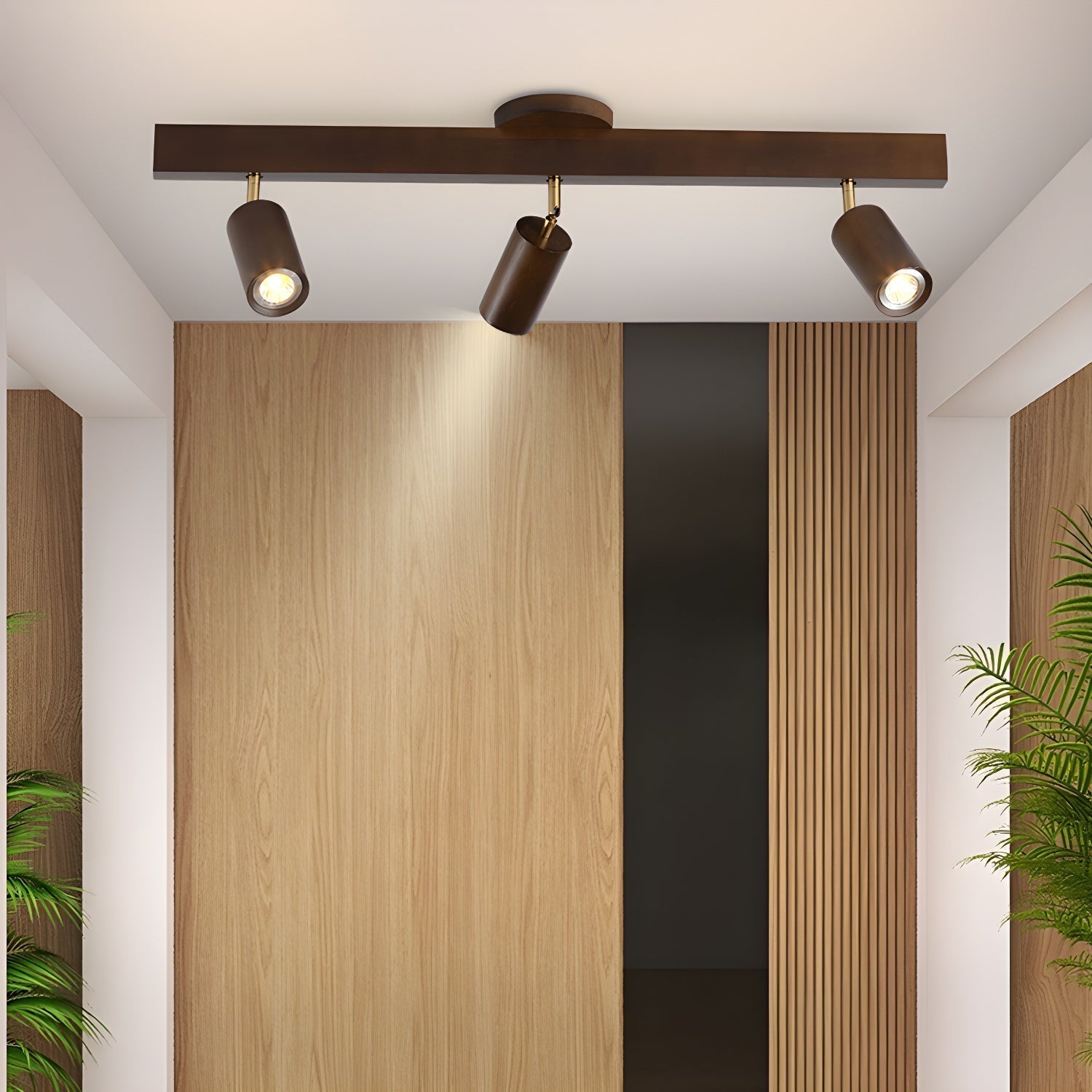 Natural Wood Beam Spotlight Light Wall Sconce