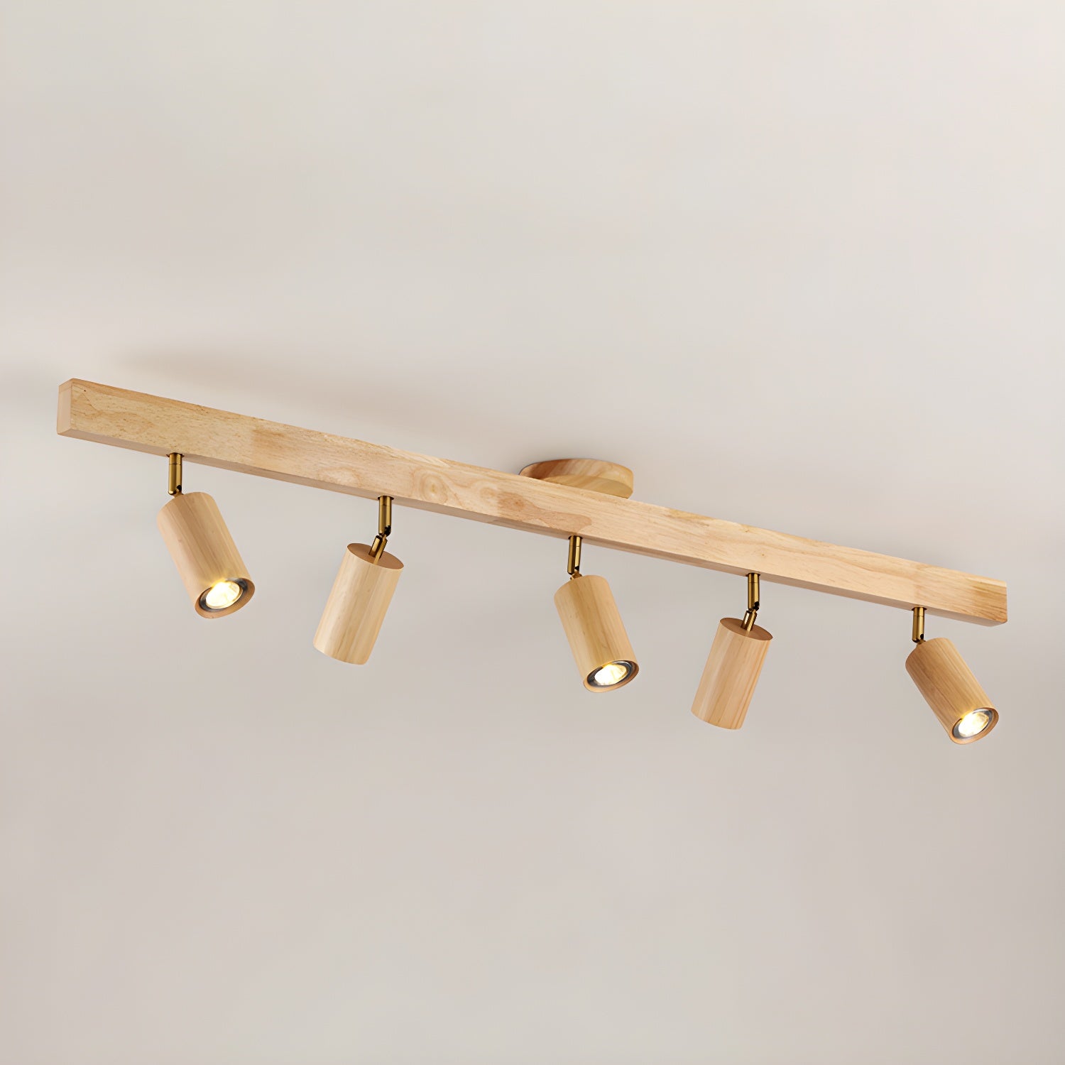 Natural Wood Beam Spotlight Light Wall Sconce