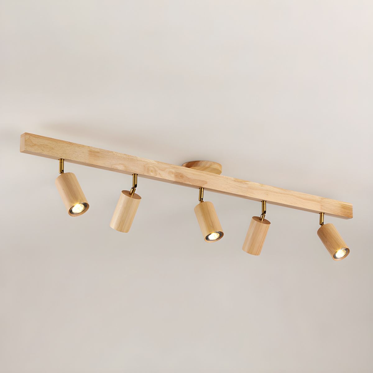 Natural Wood Beam Spotlight Light Wall Sconce
