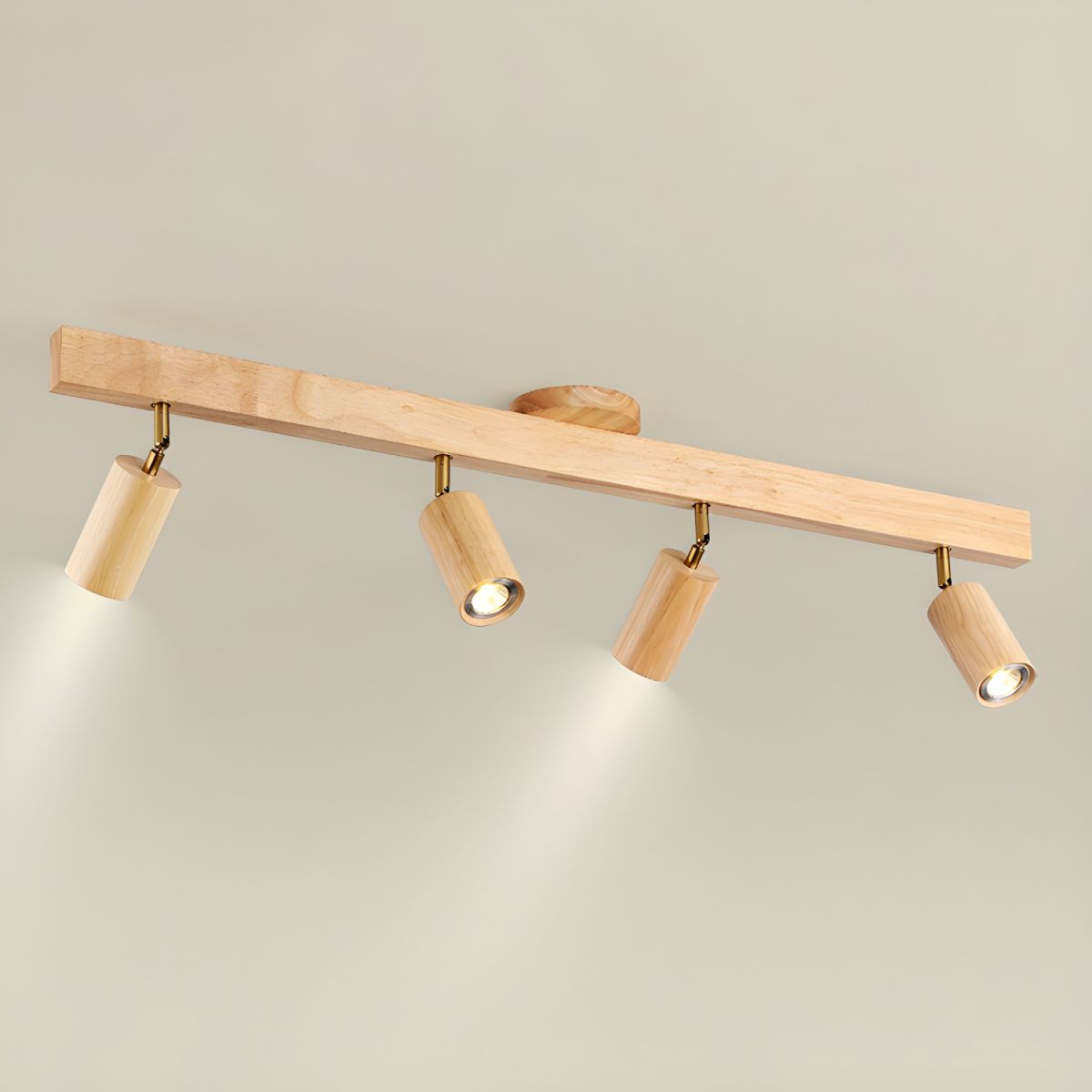 Natural Wood Beam Spotlight Light Wall Sconce