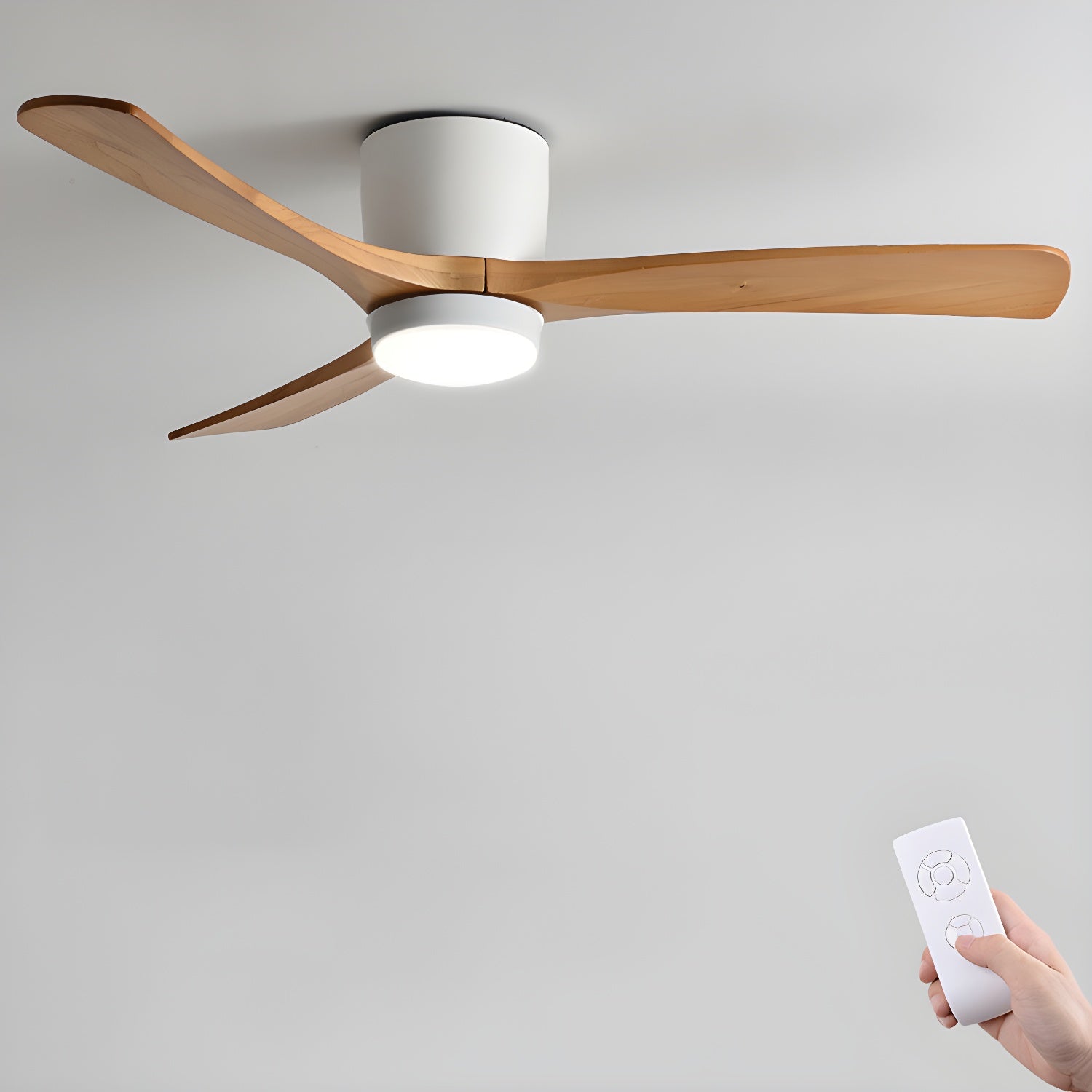 Nordic Wooden Ceiling Fan Light detail view 15
