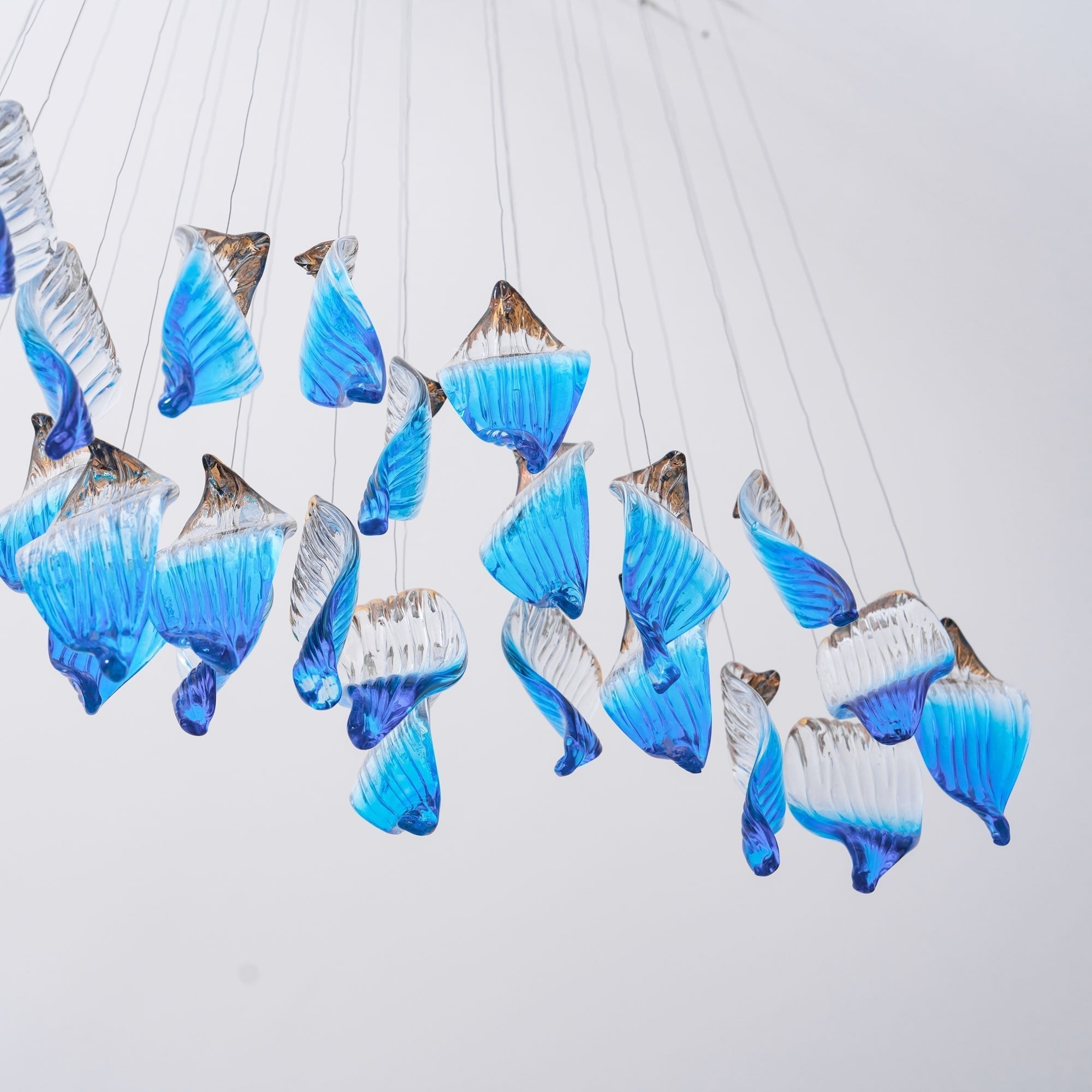 Ocean Drift Blown Glass Customizable Chandelier