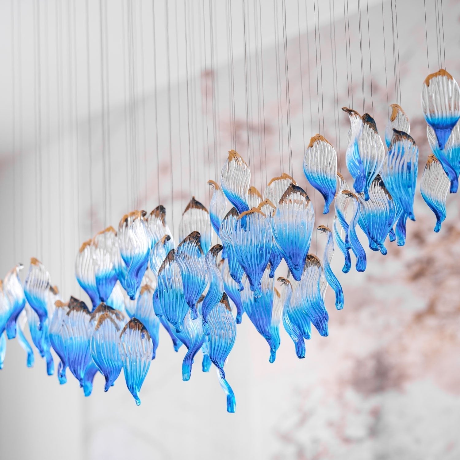 Ocean Drift Blown Glass Customizable Chandelier