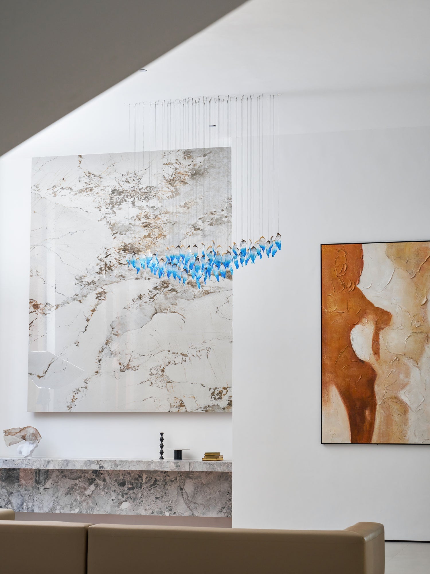 Ocean Drift Blown Glass Customizable Chandelier