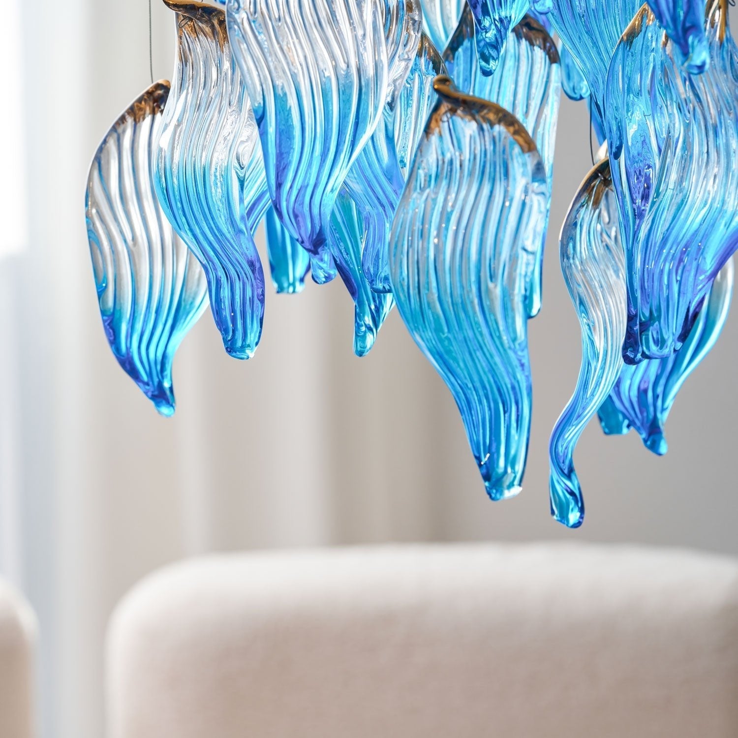 Ocean Drift Blown Glass Customizable Chandelier