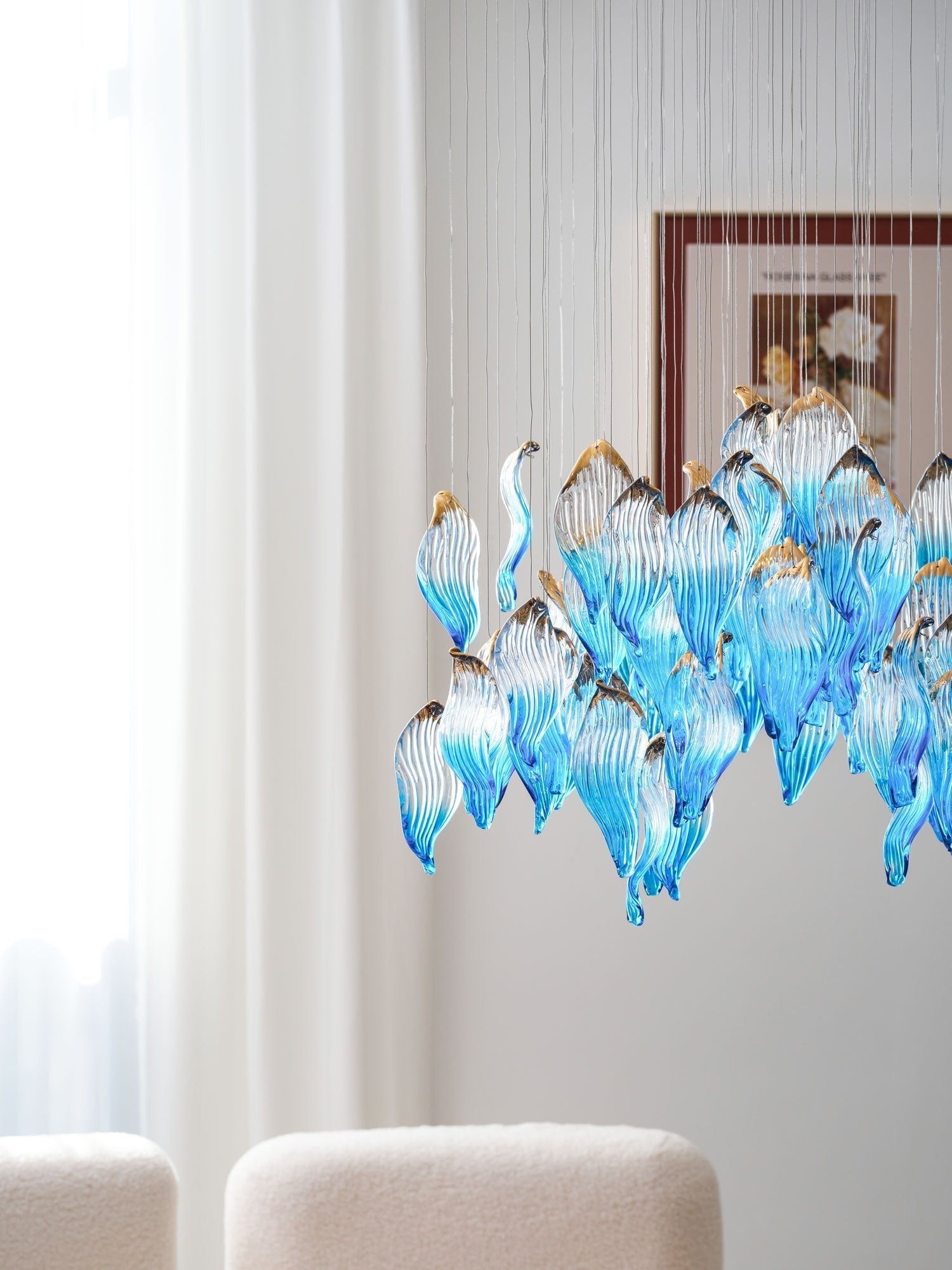 Ocean Drift Blown Glass Customizable Chandelier