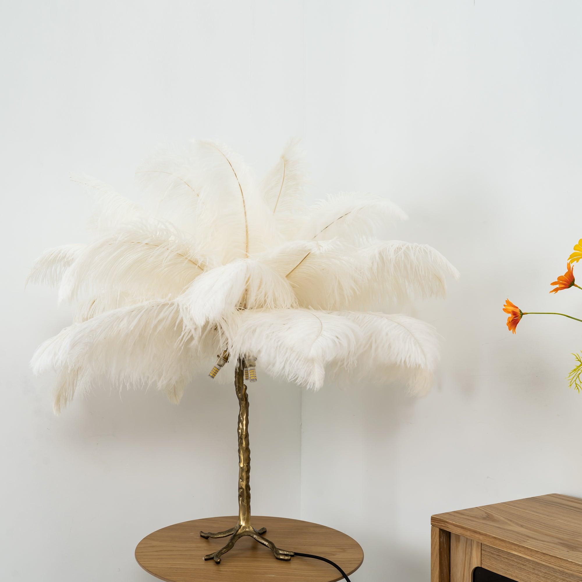 Ostrich Feather Reading Table Lamp