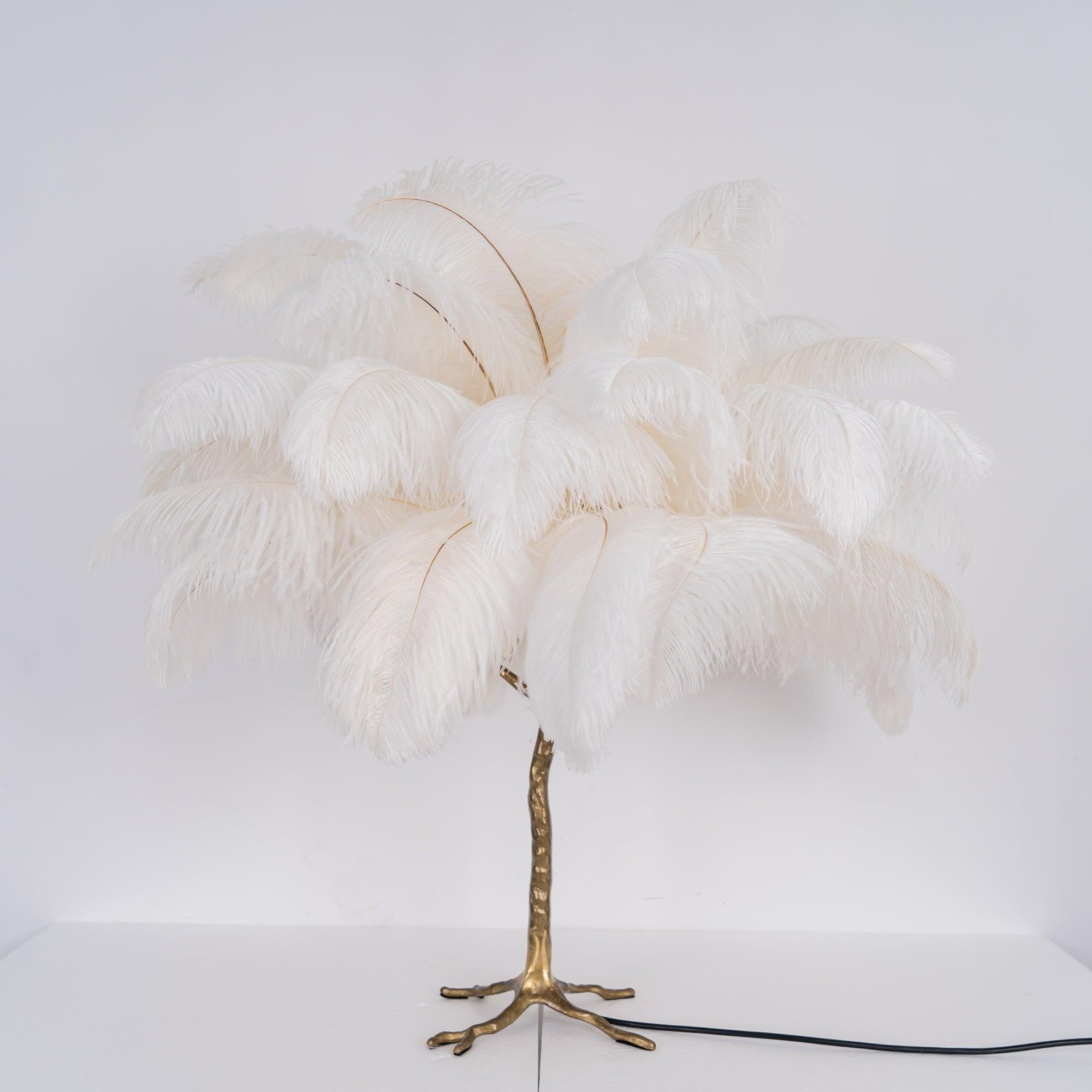 Ostrich Feather Reading Table Lamp