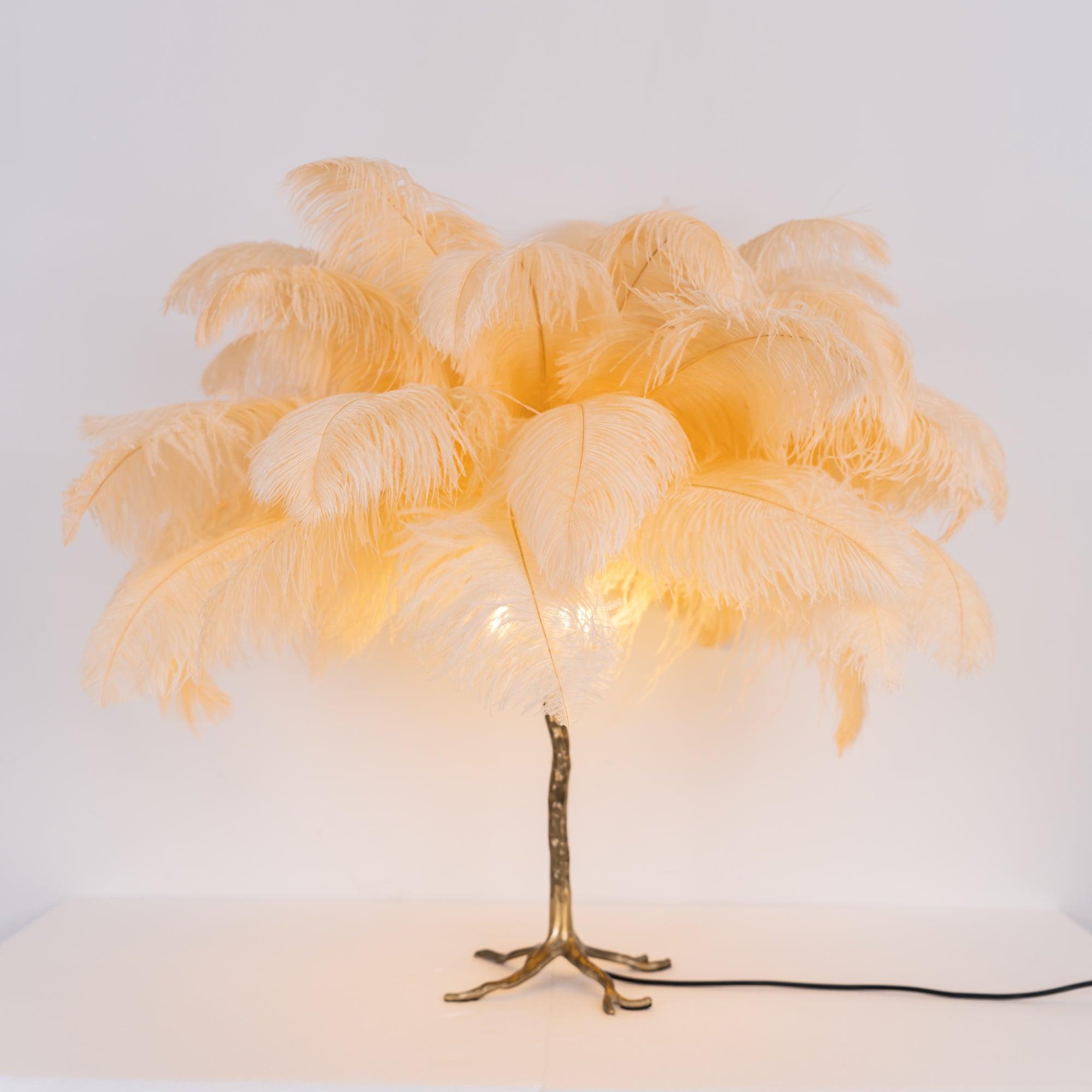 Ostrich Feather Reading Table Lamp