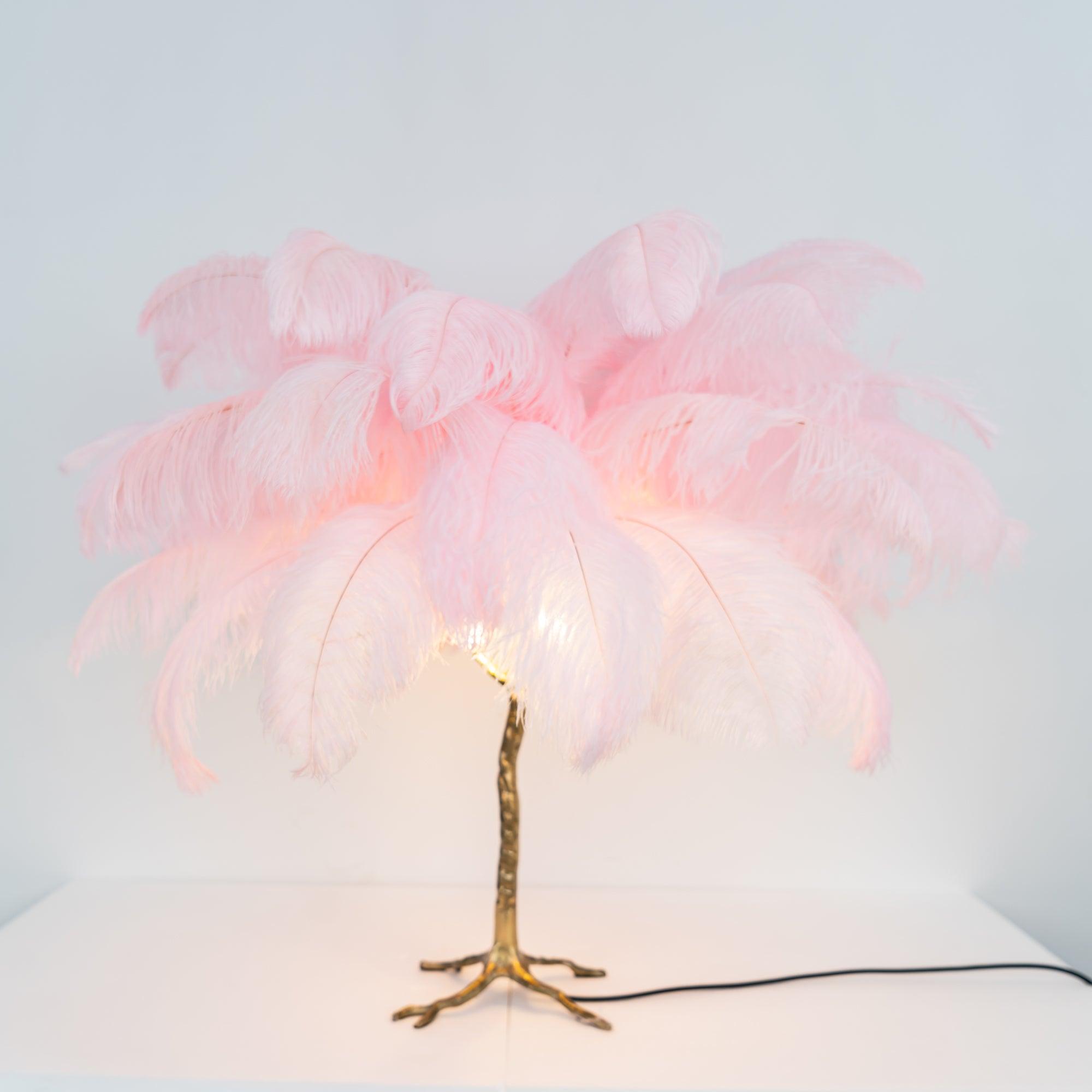 Ostrich Feather Reading Table Lamp