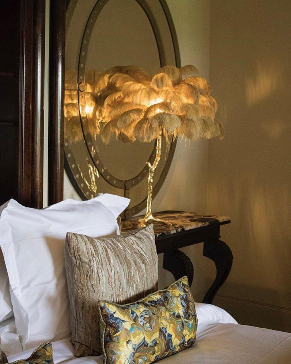 Ostrich Feather Reading Table Lamp