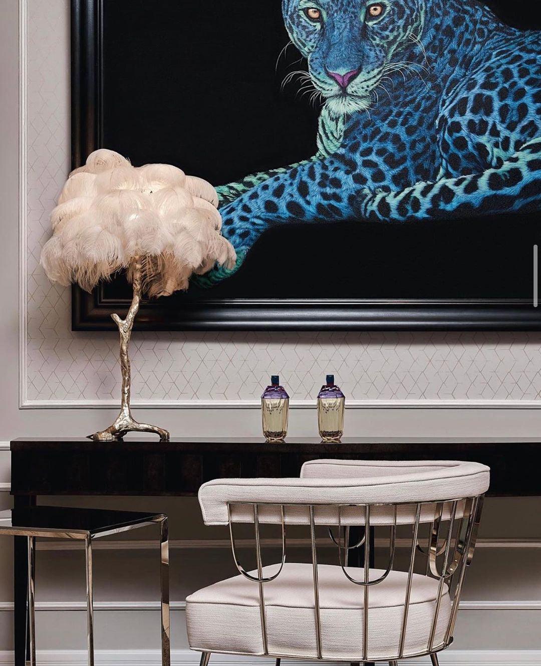 Ostrich Feather Reading Table Lamp