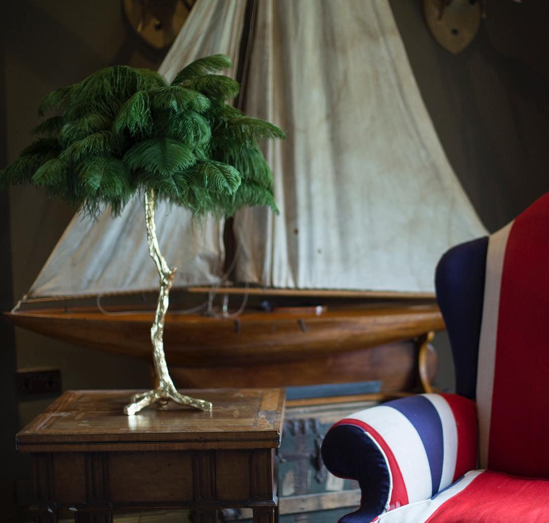 Ostrich Feather Reading Table Lamp