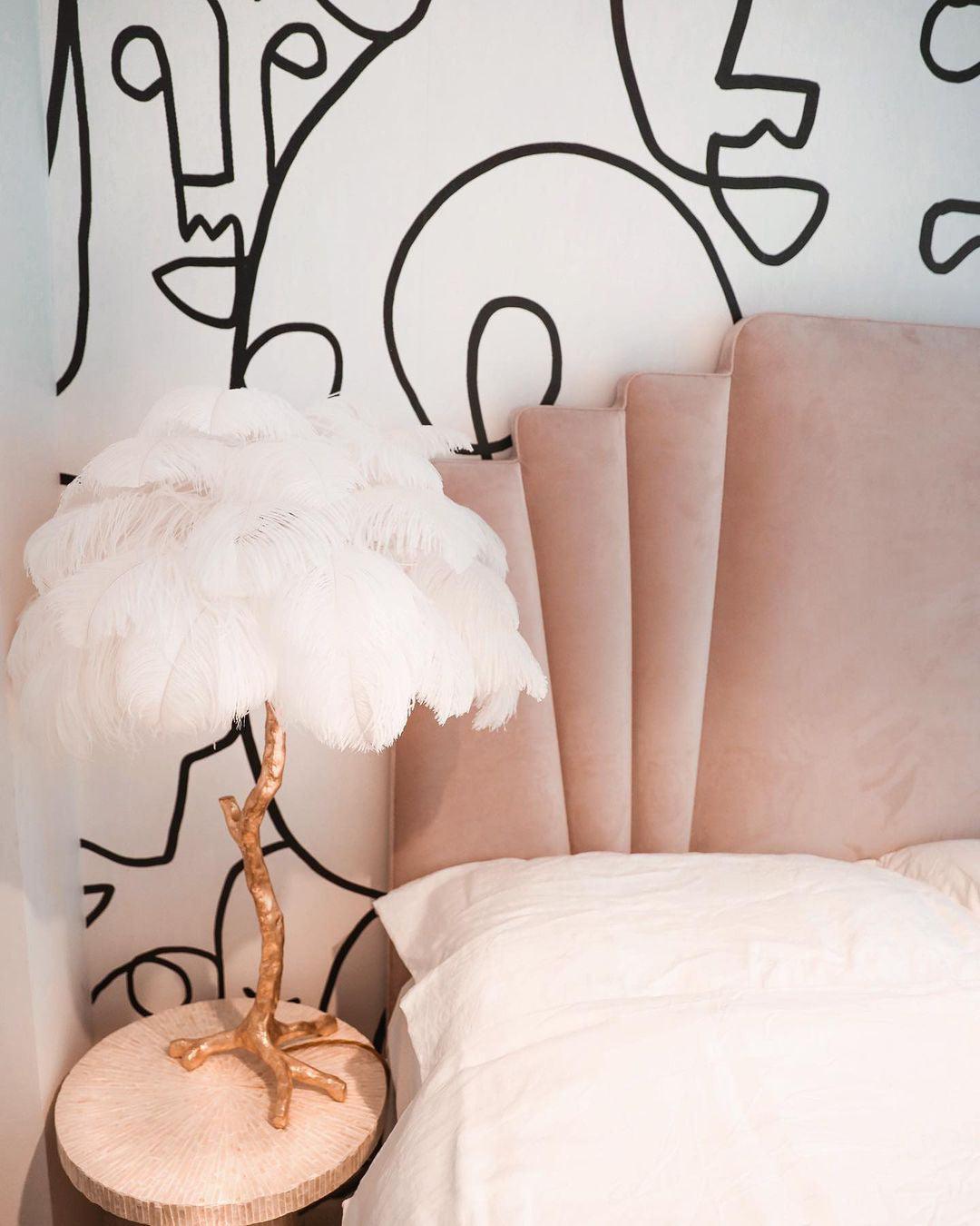 Ostrich Feather Reading Table Lamp