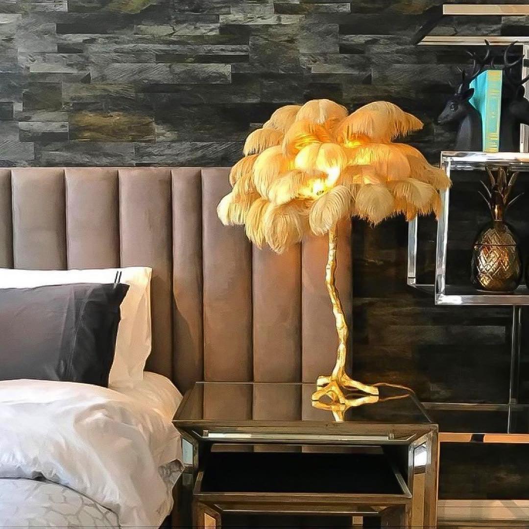 Ostrich Feather Reading Table Lamp