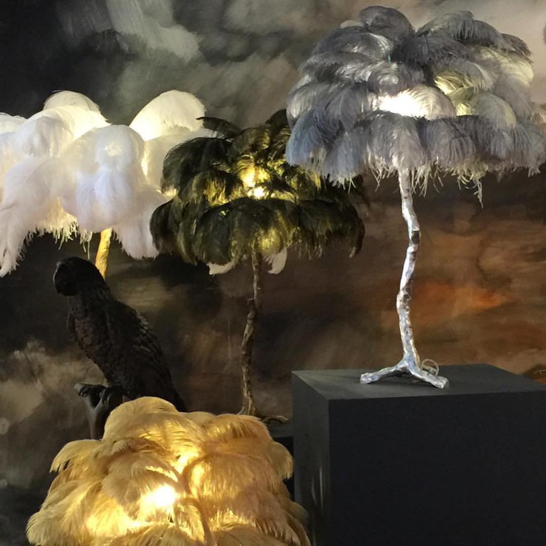 Ostrich Feather Reading Table Lamp