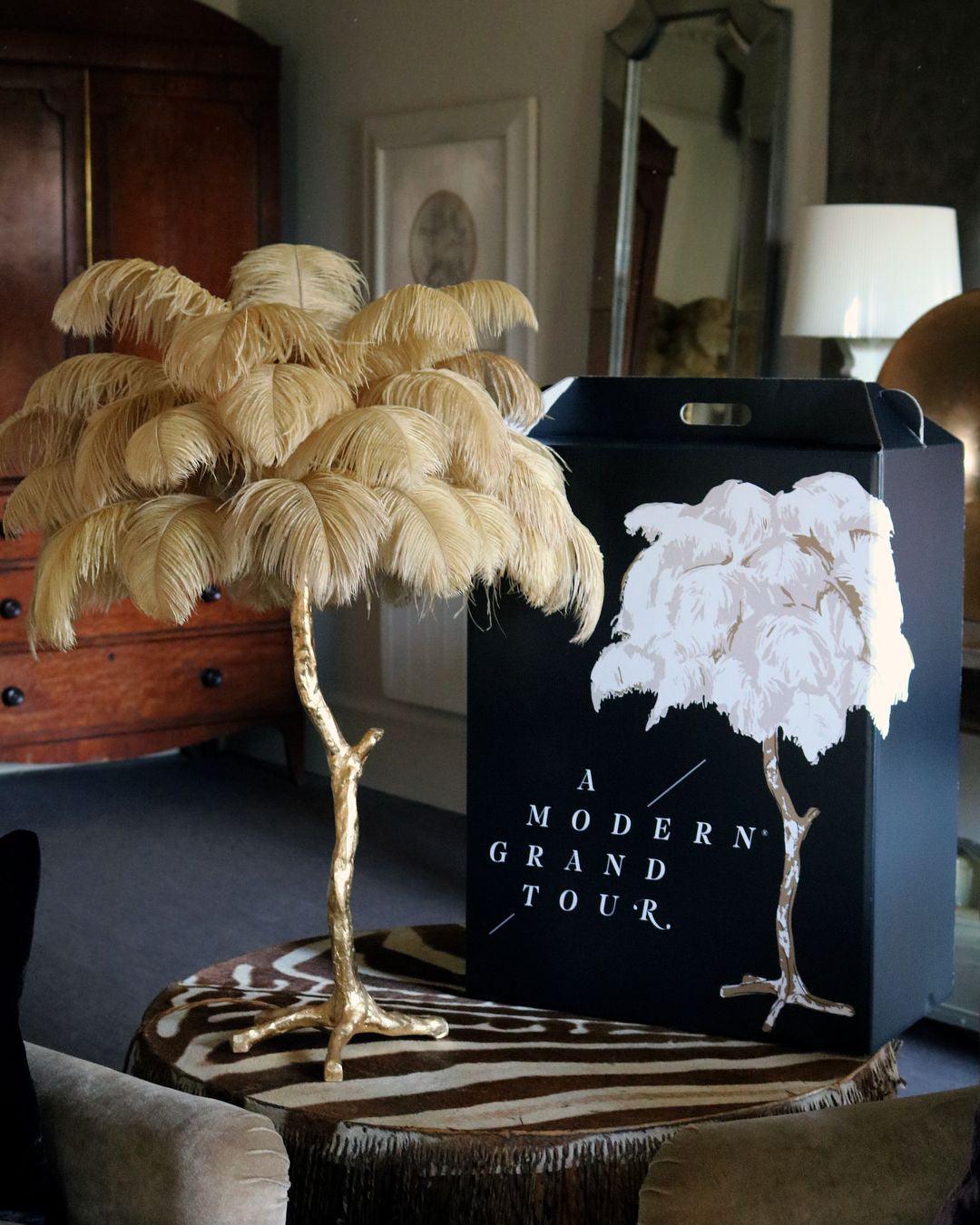 Ostrich Feather Reading Table Lamp