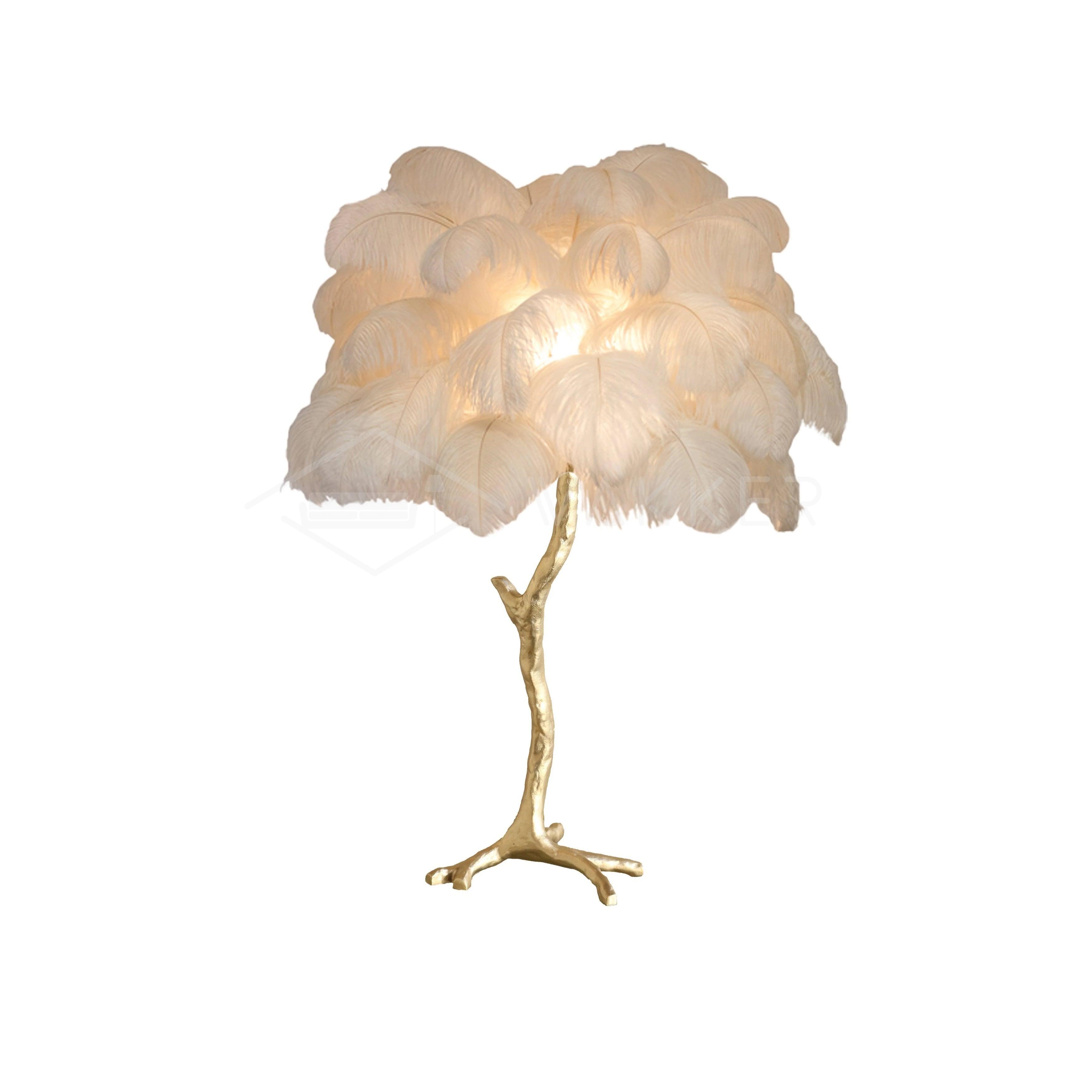Ostrich Feather Reading Table Lamp