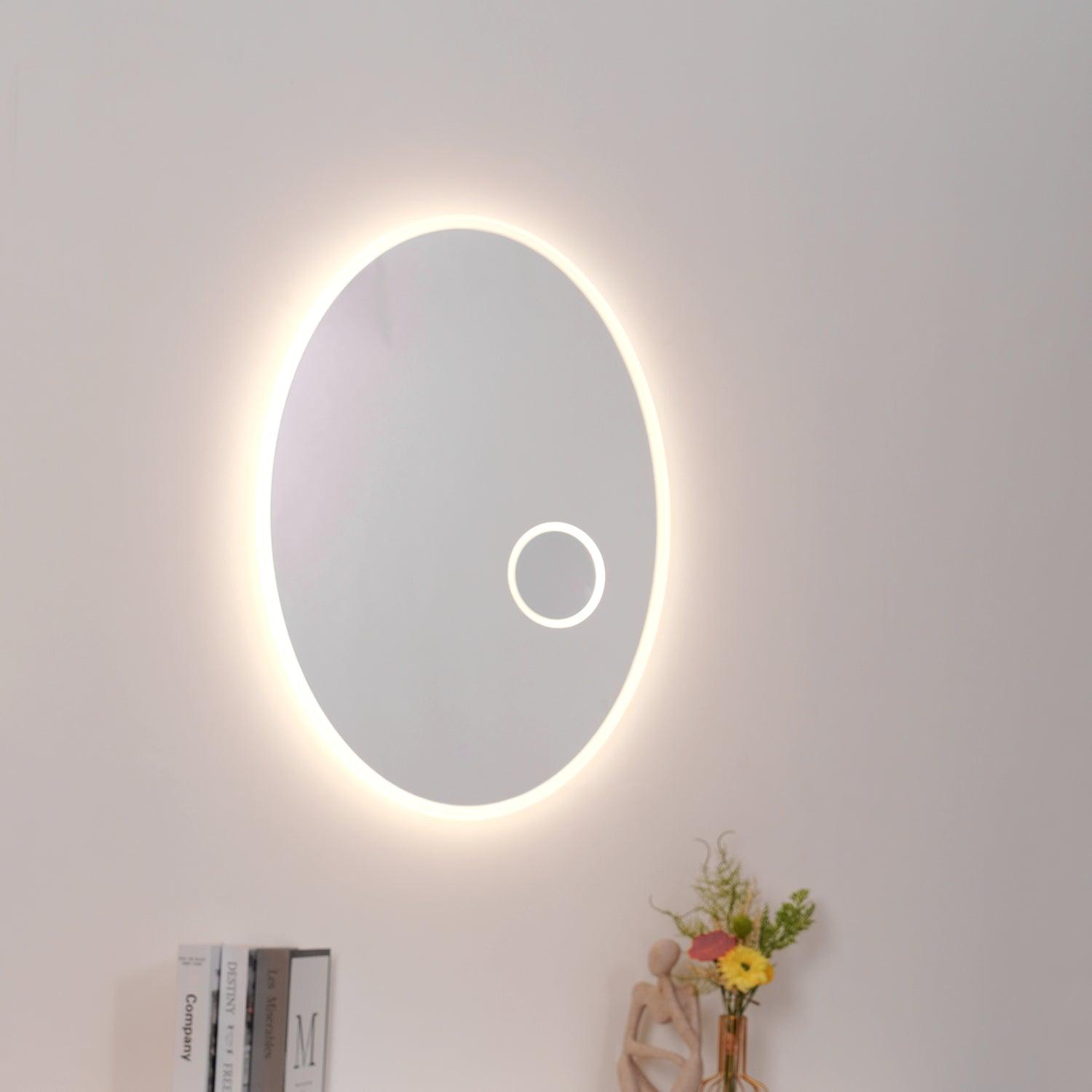 Acrylic Oval Mirror Light, Bathroom Vanity Light, detail 3