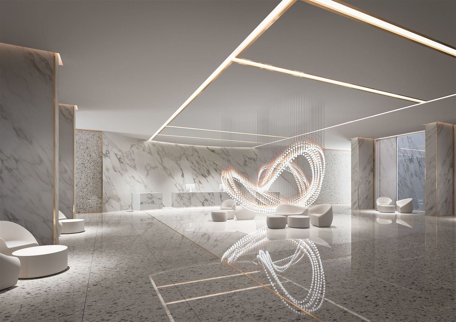 Pearl Curtain Customizable Chandelier
