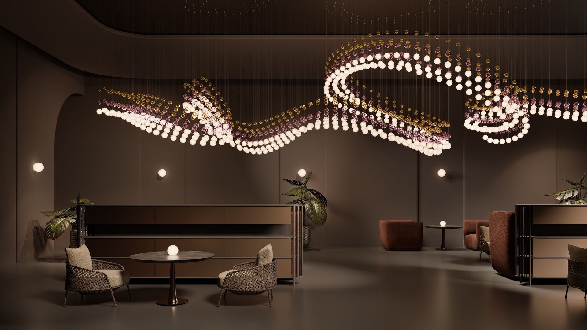 Pearl Curtain Customizable Chandelier