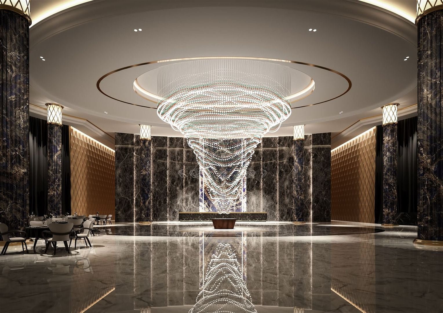Pearl Curtain Customizable Chandelier