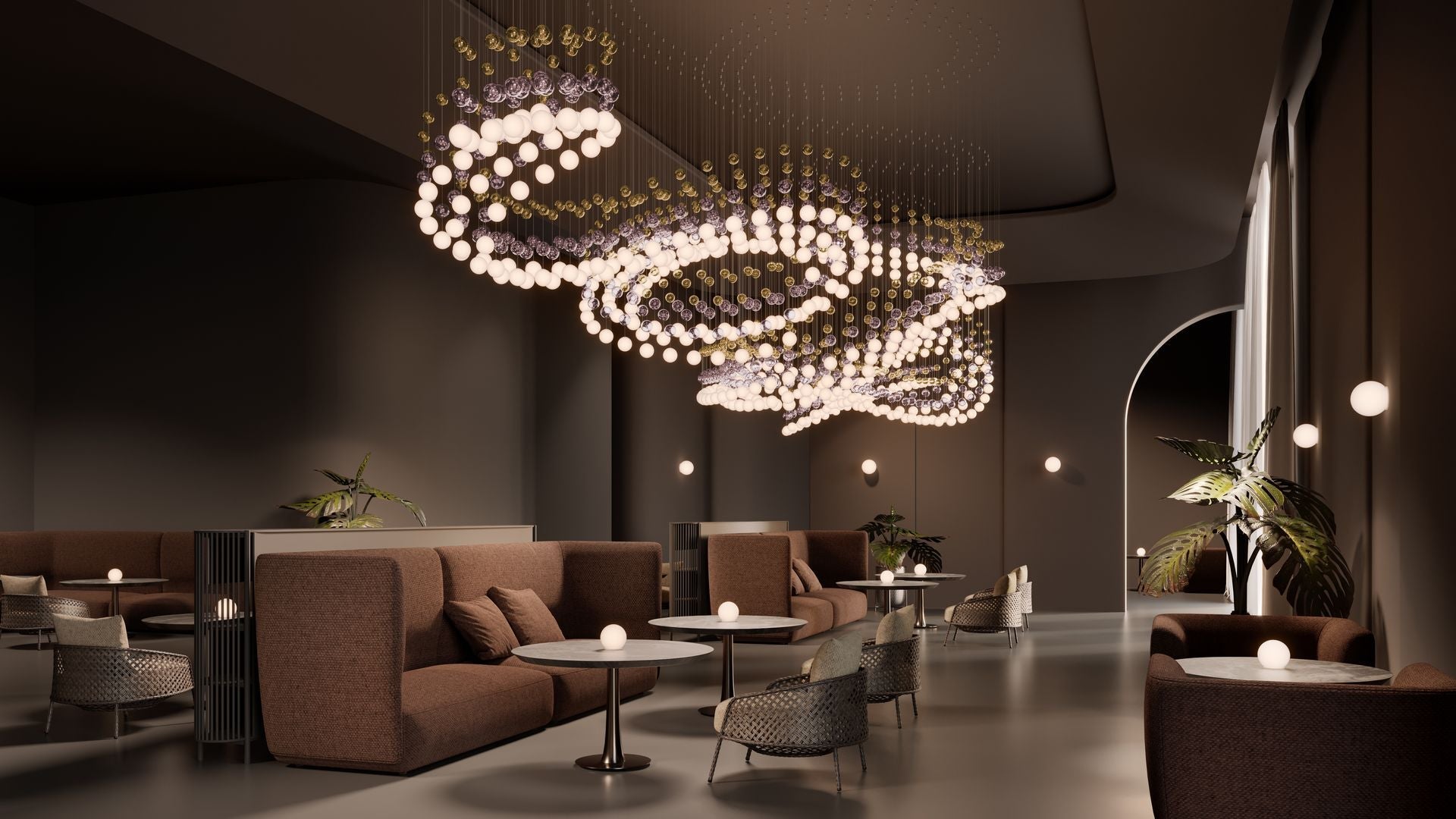 Pearl Curtain Customizable Chandelier